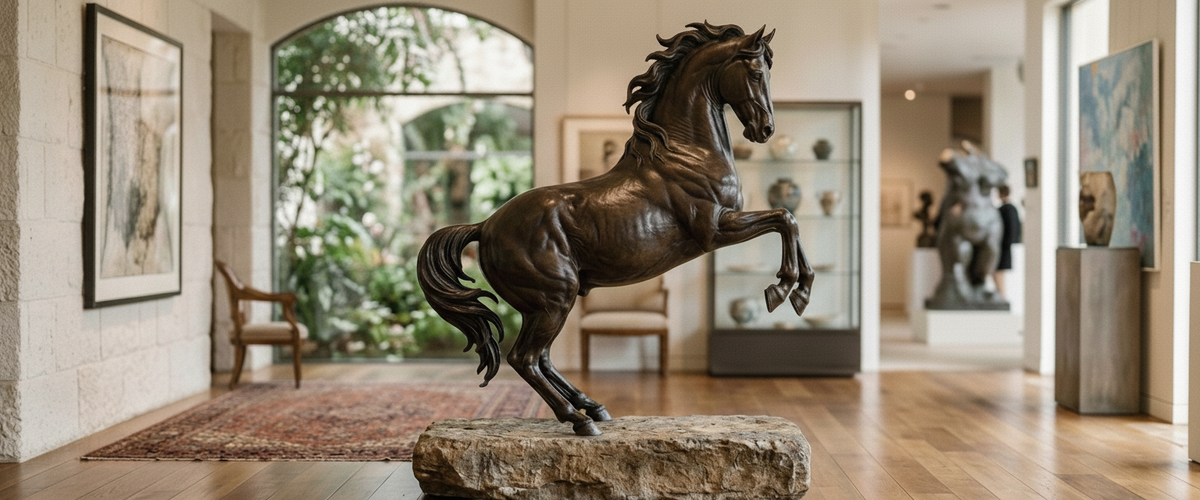 A Large Bronze Horse Sculpture Needs Room to Move - large bronze horse sculpture