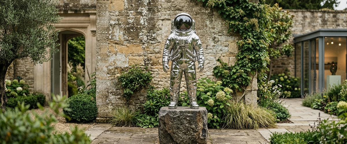 The Astronaut Sculpture in a Church: How Space Age Figures Read Against Sacred Stone - astronaut sculpture in church