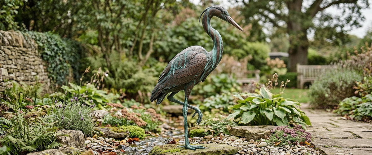 Bronze Garden Bird Sculpture: When Verdigris Reads as Plumage and When It Reads as Neglect - bronze garden bird sculpture