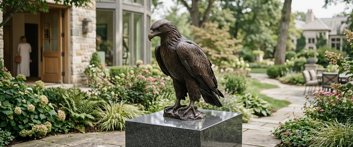 Eagle Statue for a Memorial Garden: Wings, Gaze and Where You Sit - eagle statue memorial garden