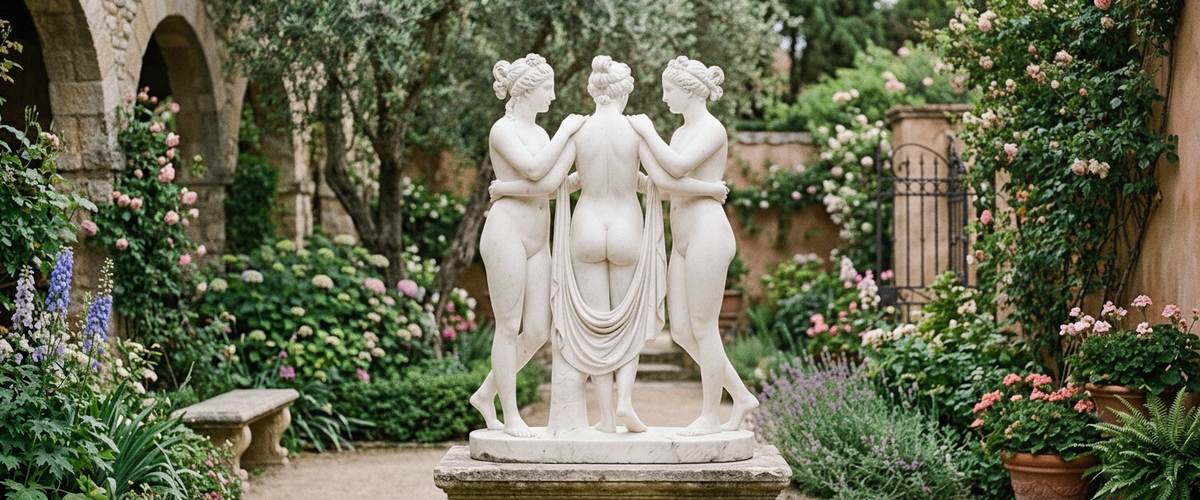 How to Place a Three Graces Marble Sculpture so All Three Figures Read - three graces marble sculpture