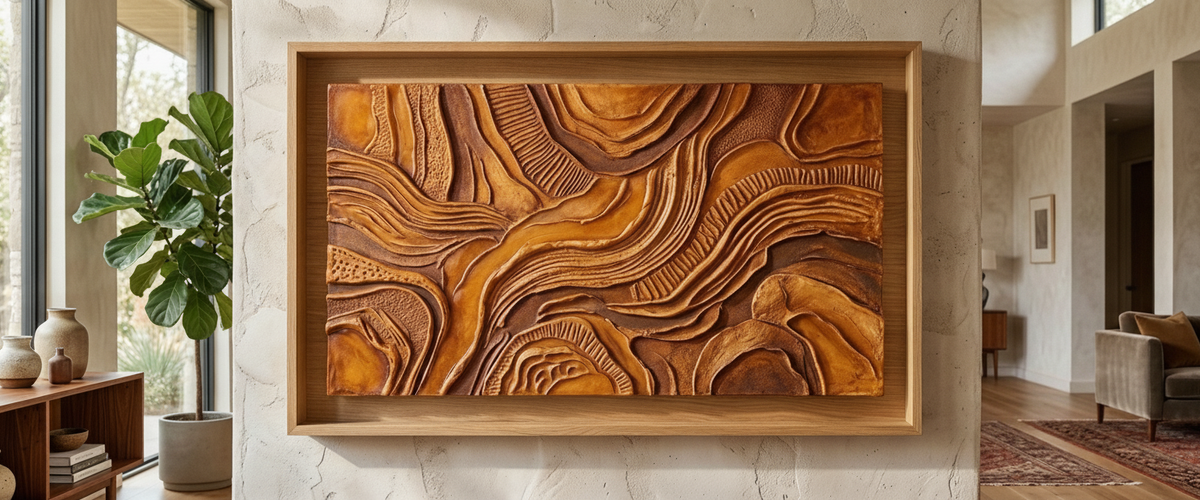 Large Framed Wall Art Above the Dining Table: Depth, Glass and Evening Light - large framed wall art