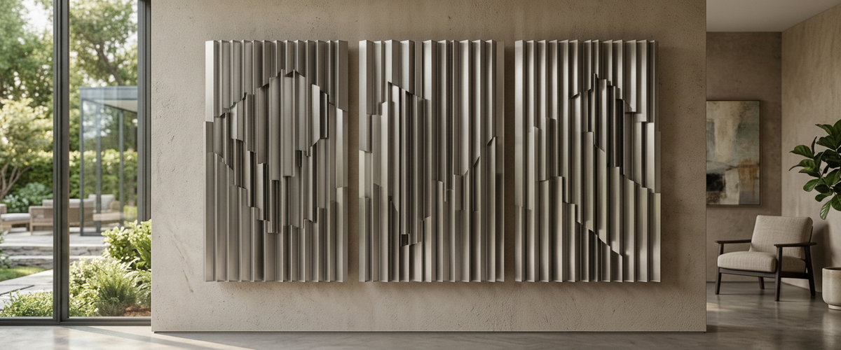 Large Metal Wall Art for a 30-foot Living Room Wall: A Studio Case Study - large metal wall art