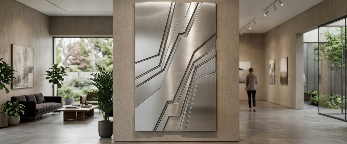 Metal Wall Art for a Staircase: How to Hang It so It Works from Every Step - metal wall art staircase