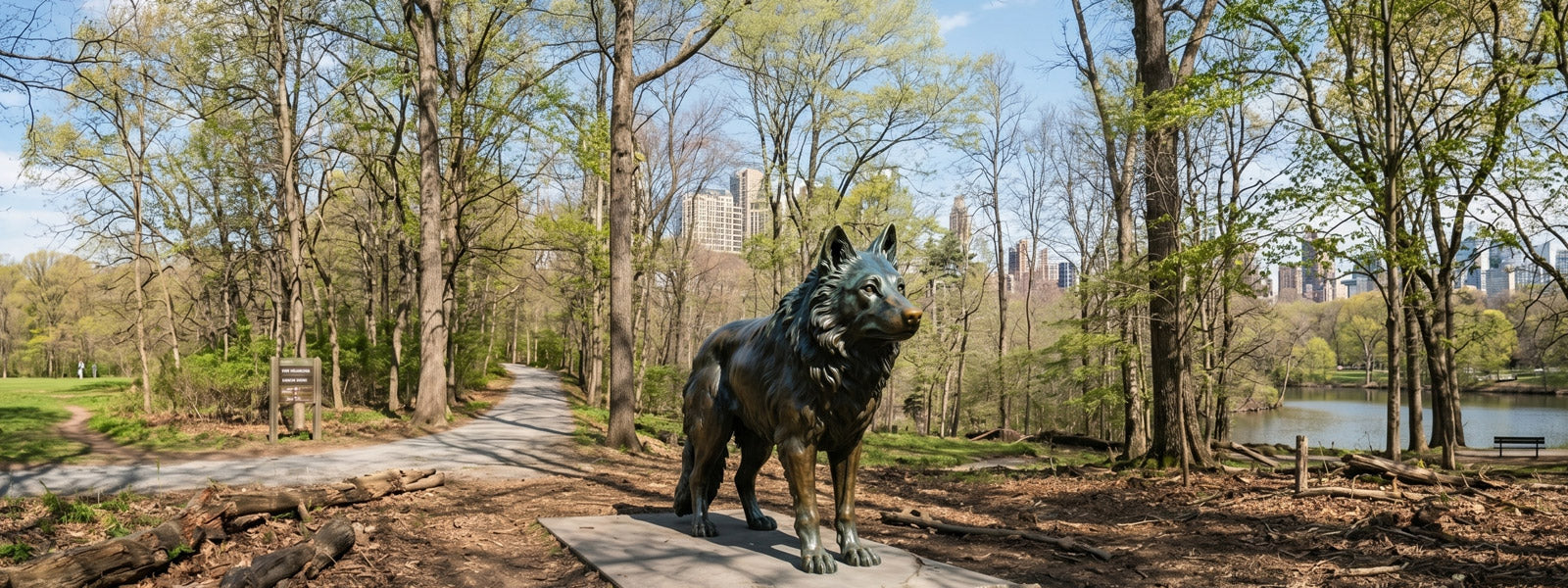 Bronze Wolf Statues