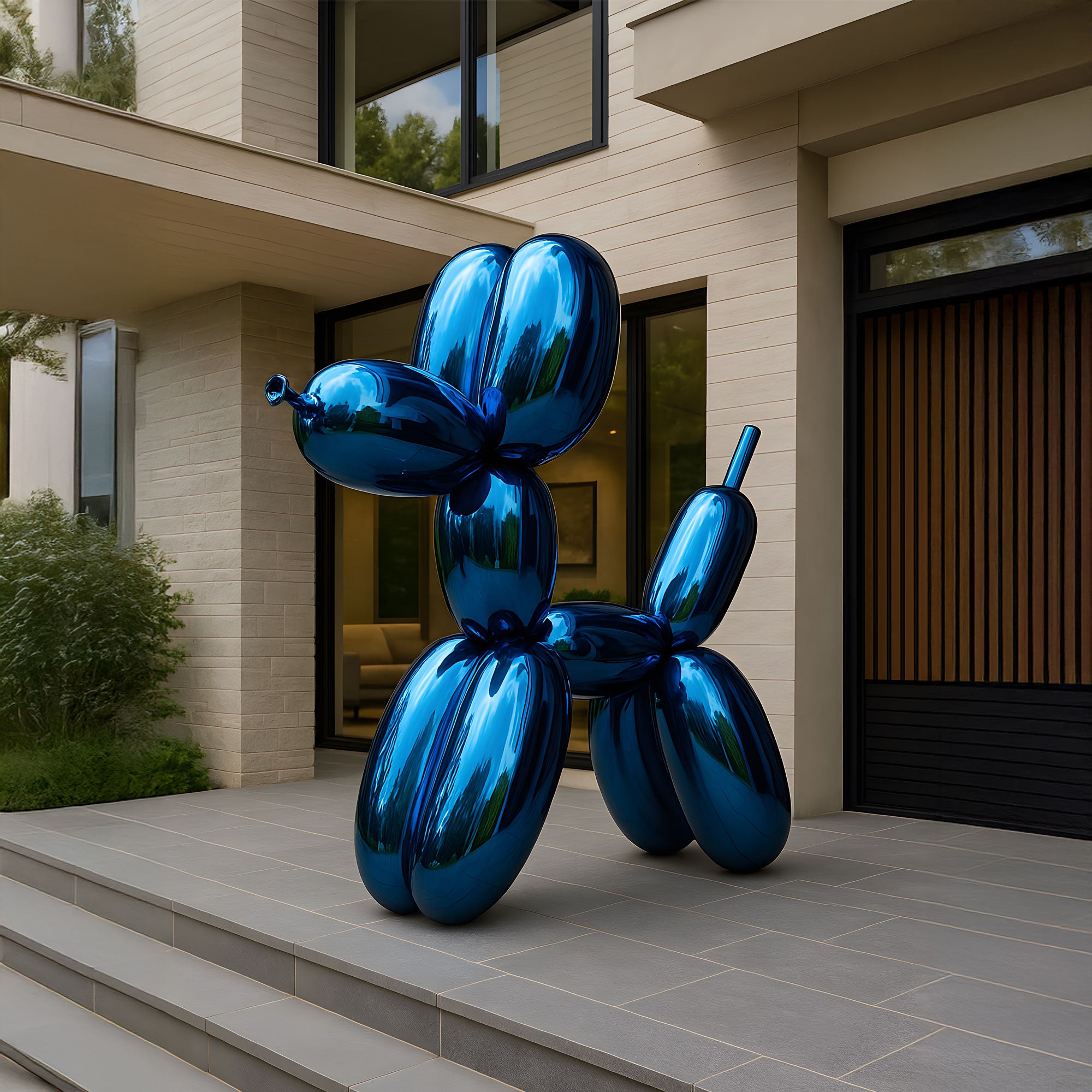 Ocean Blue Balloon Dog Sculpture - 130cm