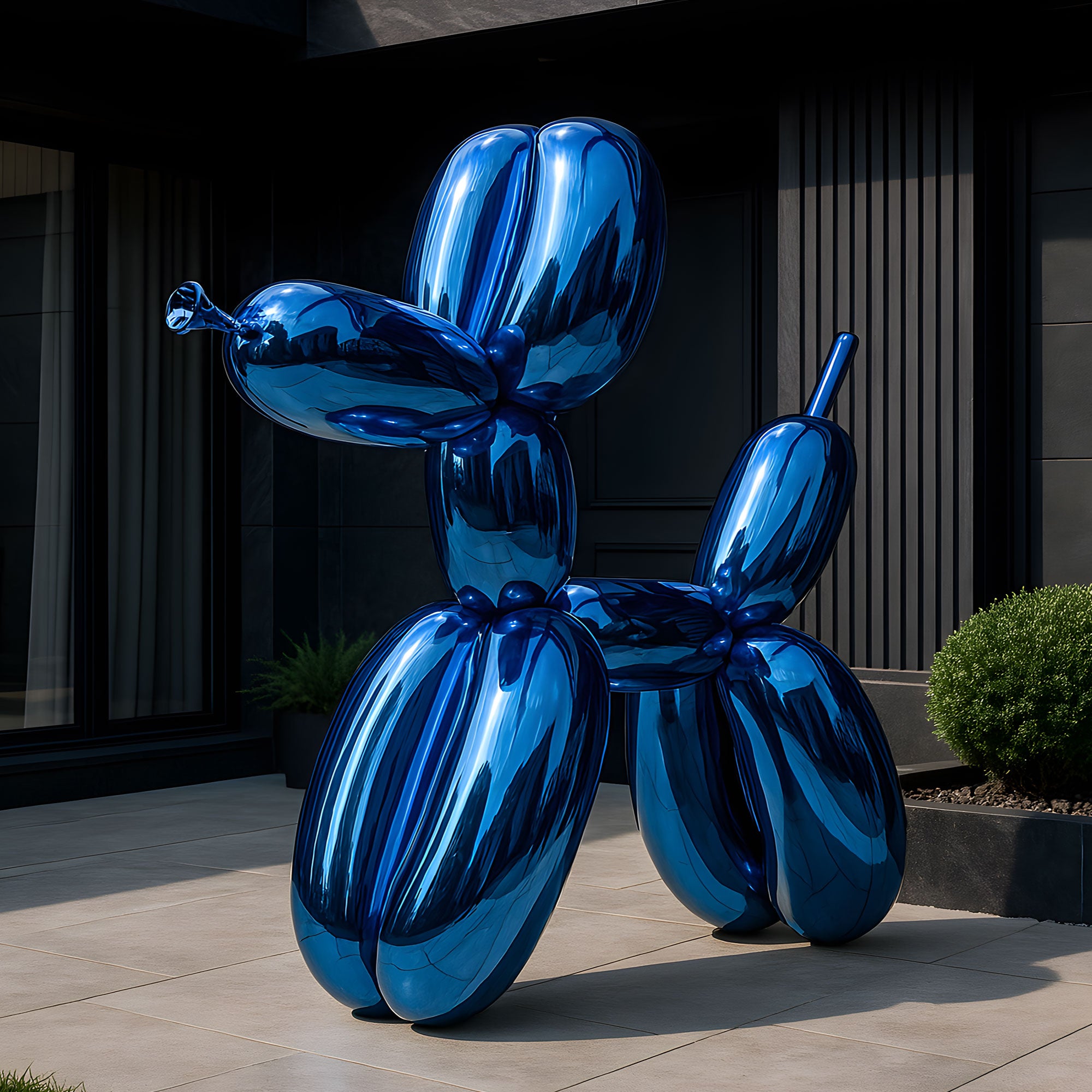 Ocean Blue Balloon Dog Sculpture - 240cm