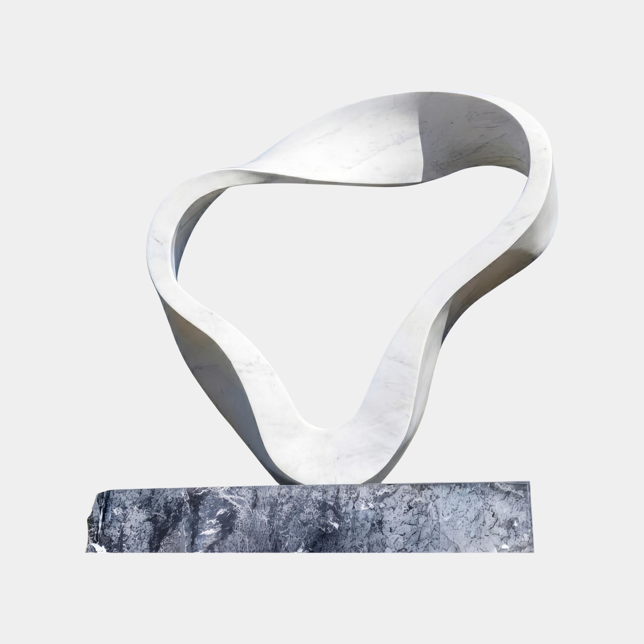 Abstract Ribbon Marble Sculpture - 60cm