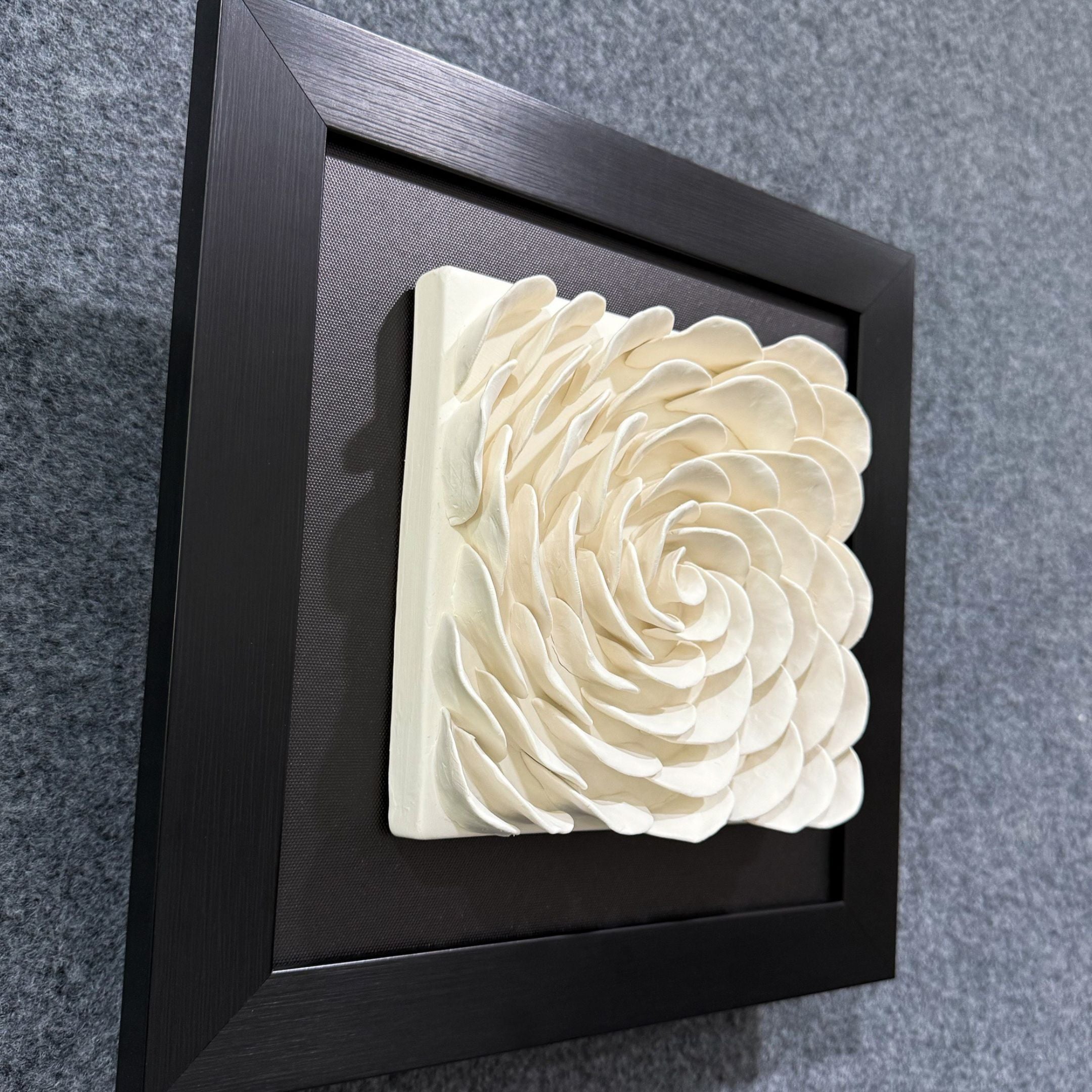 Harmonia 3D Rose Wall Installation With Black Frame
