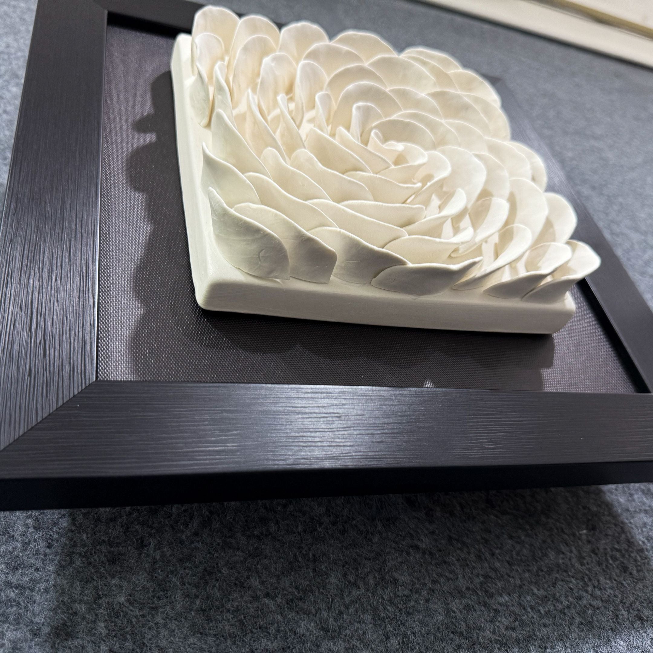 Harmonia 3D Rose Wall Installation With Black Frame