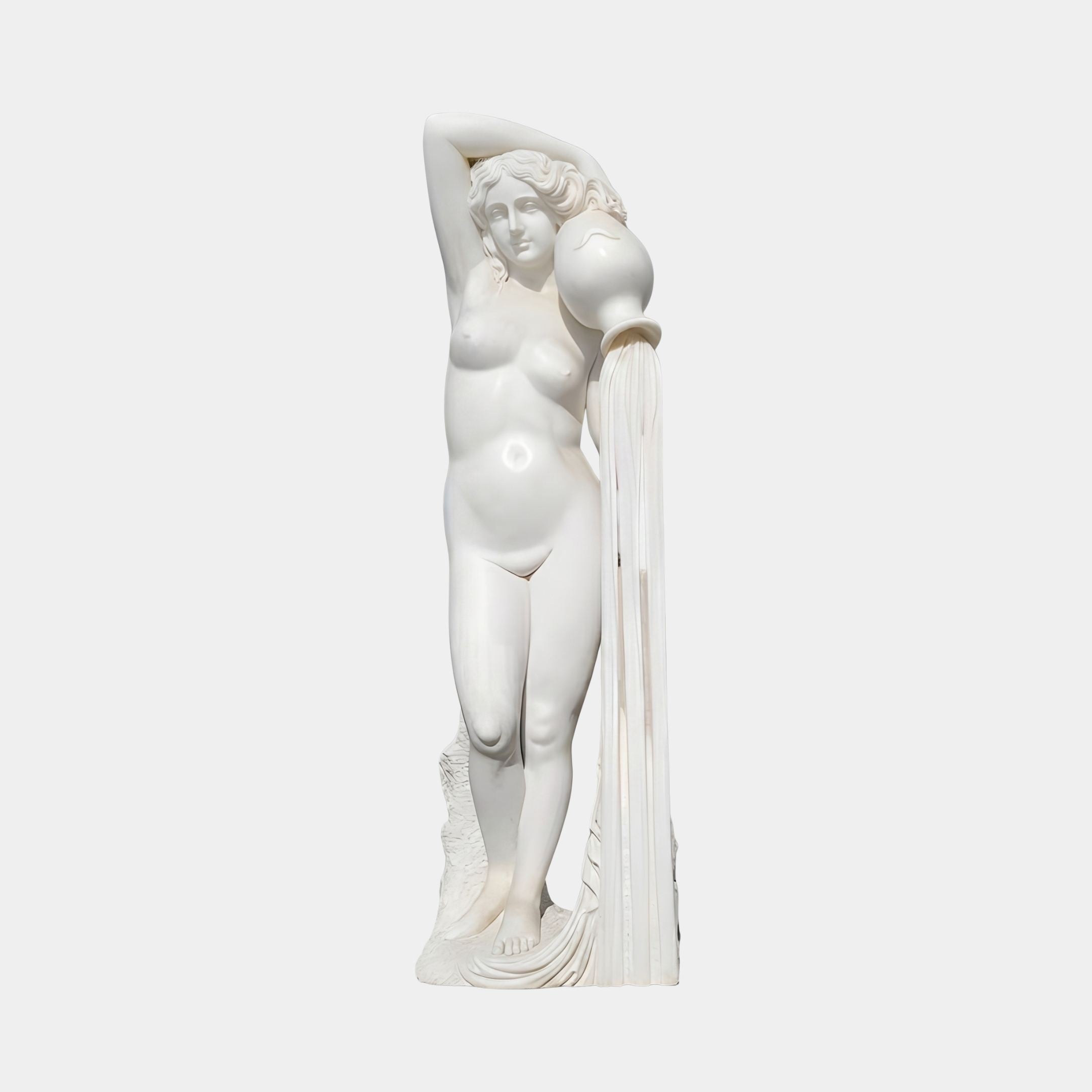 Venus de Milo 180cm marble sculpture by Giant Sculptures, depicting a nude female figure with raised arm holding a draped urn, shown against a plain background.