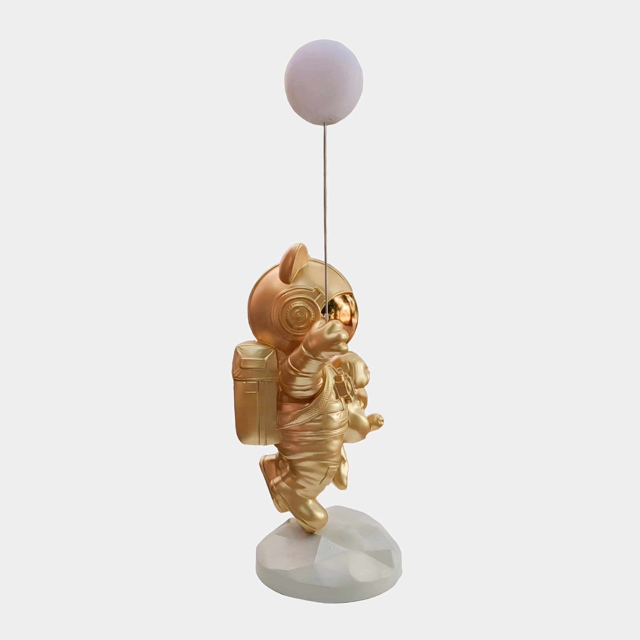 Gilded Gold Astronaut Kitty Pup Glow Balloon Sculpture - 110cm