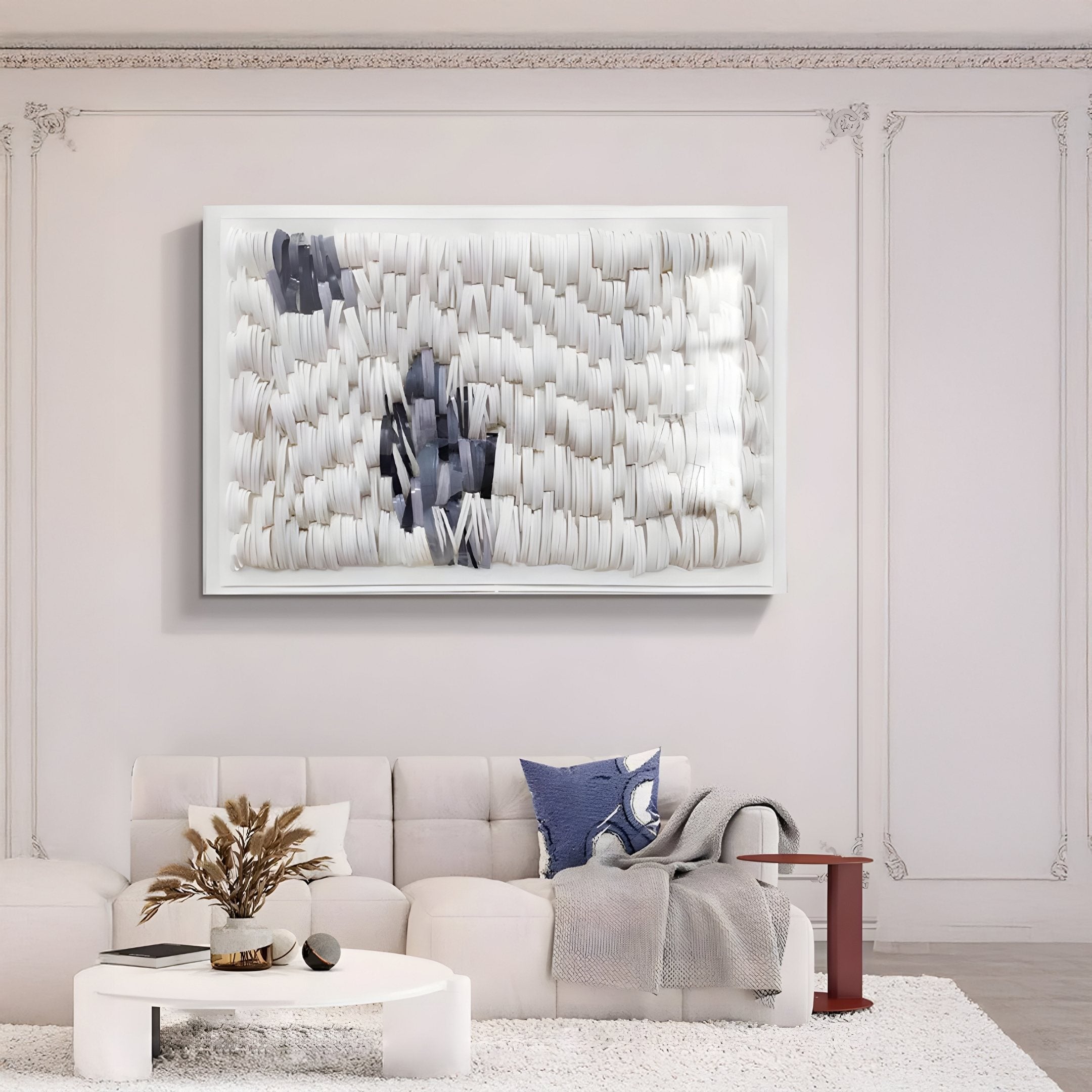 Monovista Frost White & Ocean Blue Acrylic Box 3D Paper Wall Art