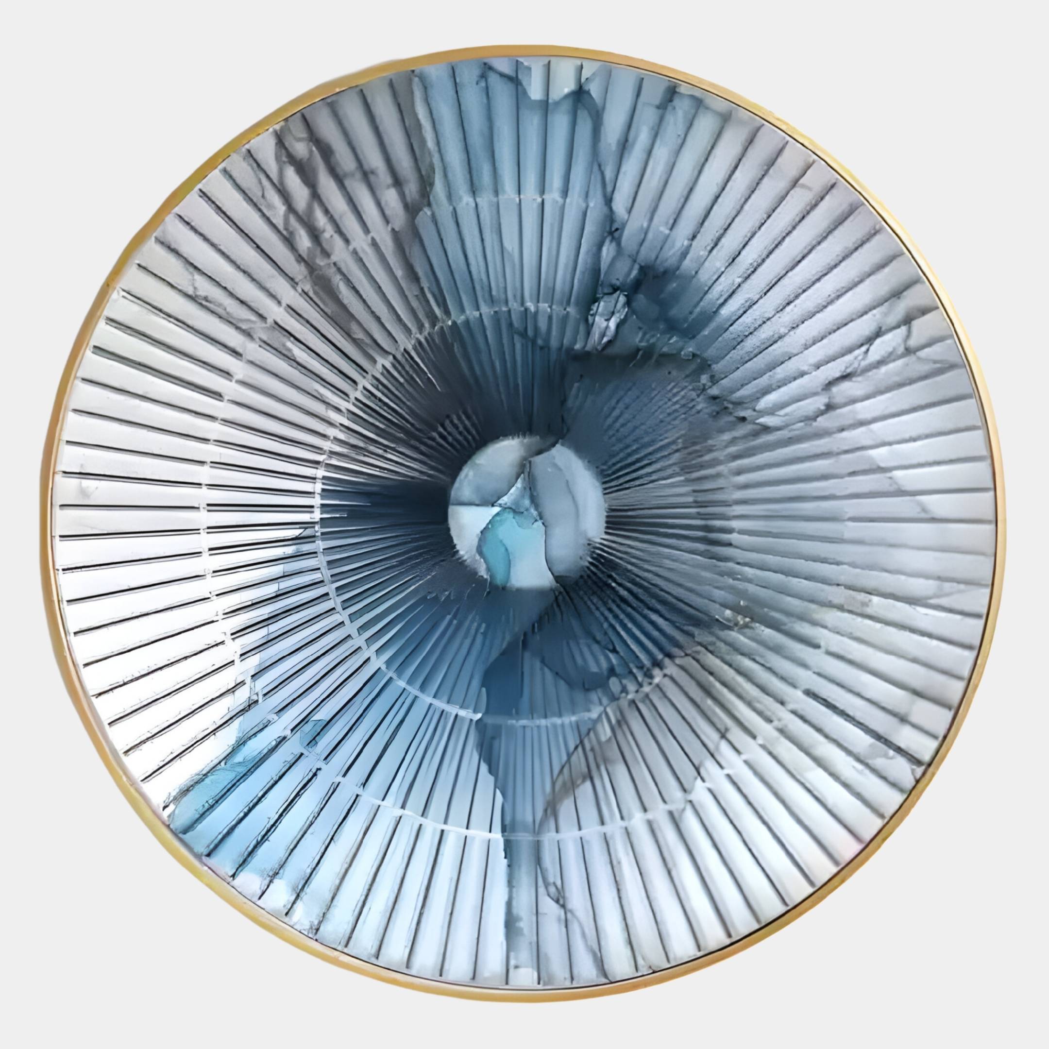 Flusira Ice Blue Circular Acrylic 3D Wall Art
