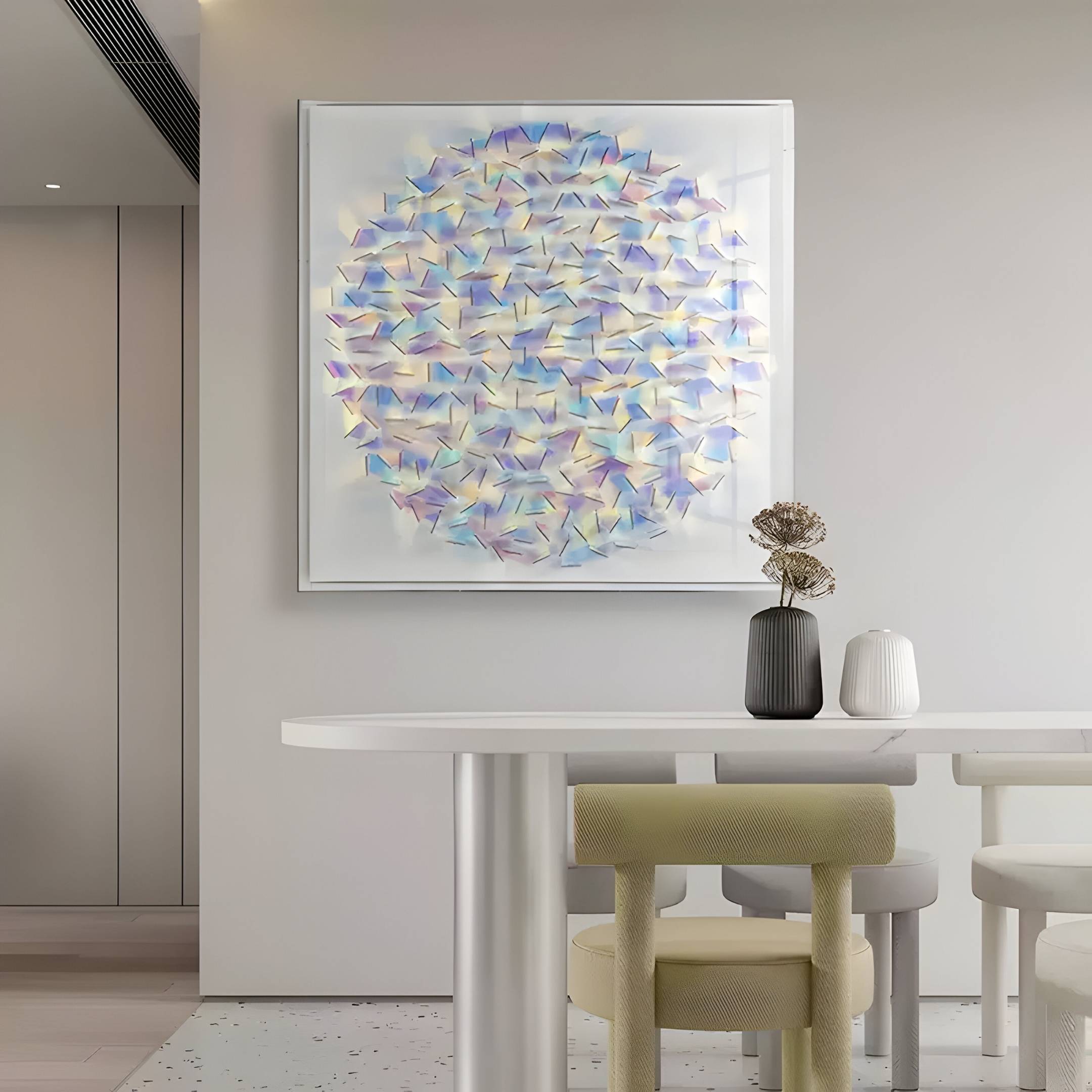 Haliora Iridescent Shard Circular Acrylic 3D Wall Art