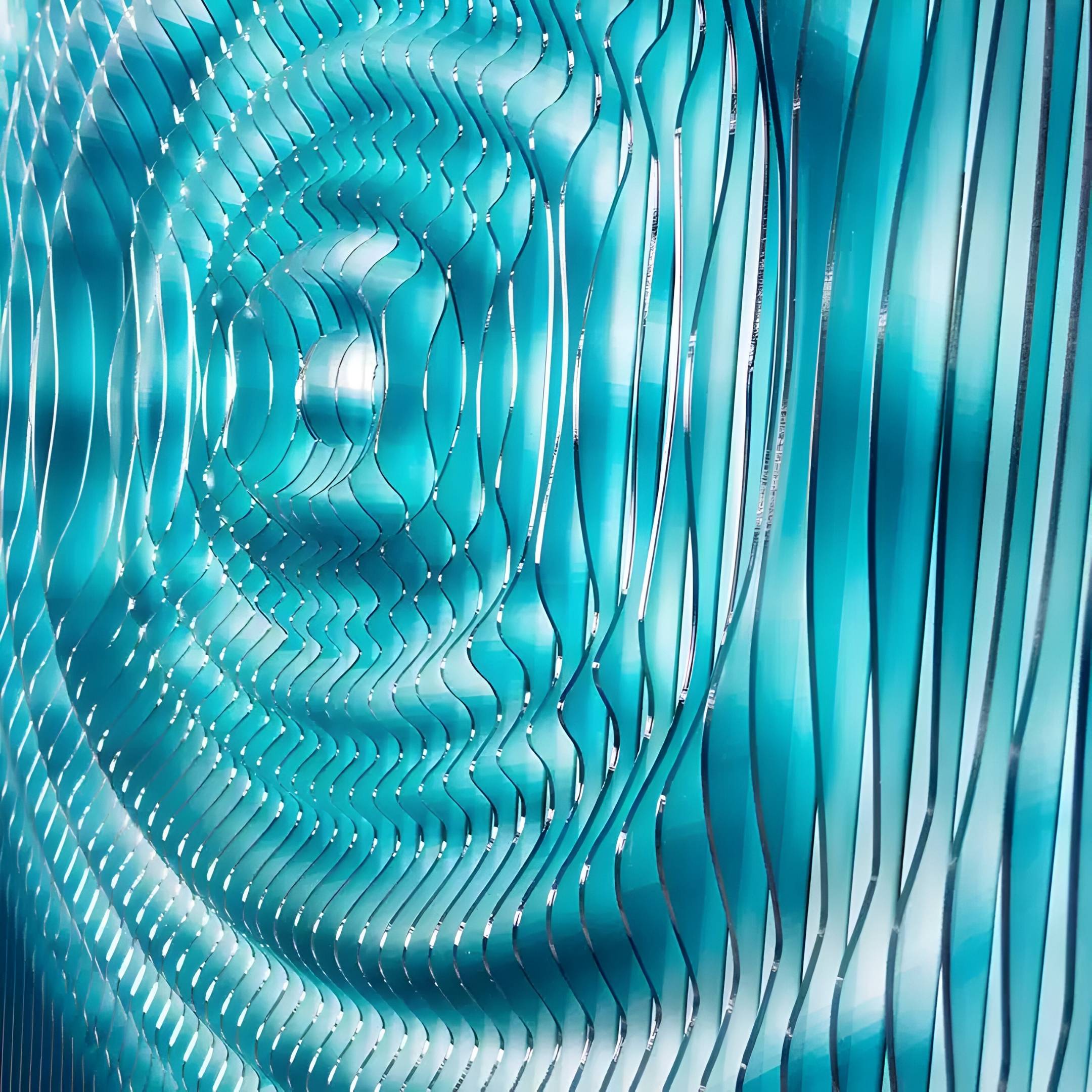 Cirvara Teal Concentric Ripple Acrylic 3D Wall Art