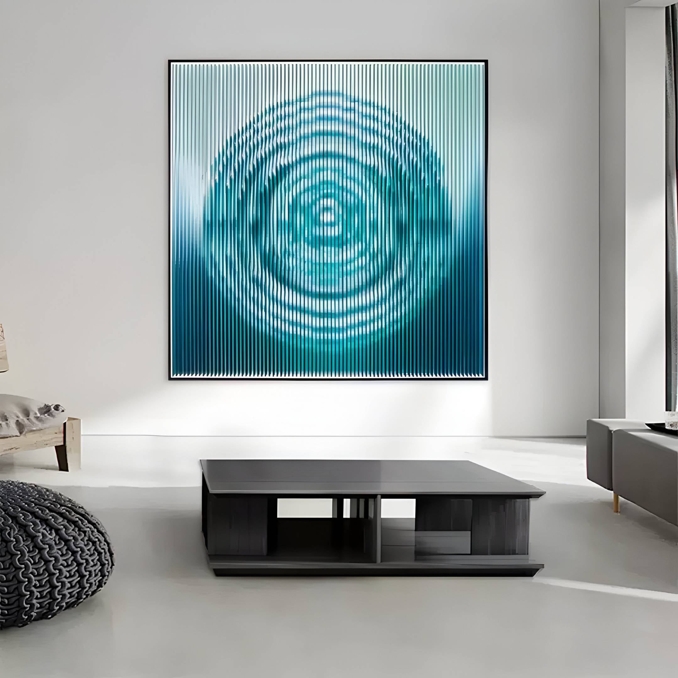 Cirvara Teal Concentric Ripple Acrylic 3D Wall Art