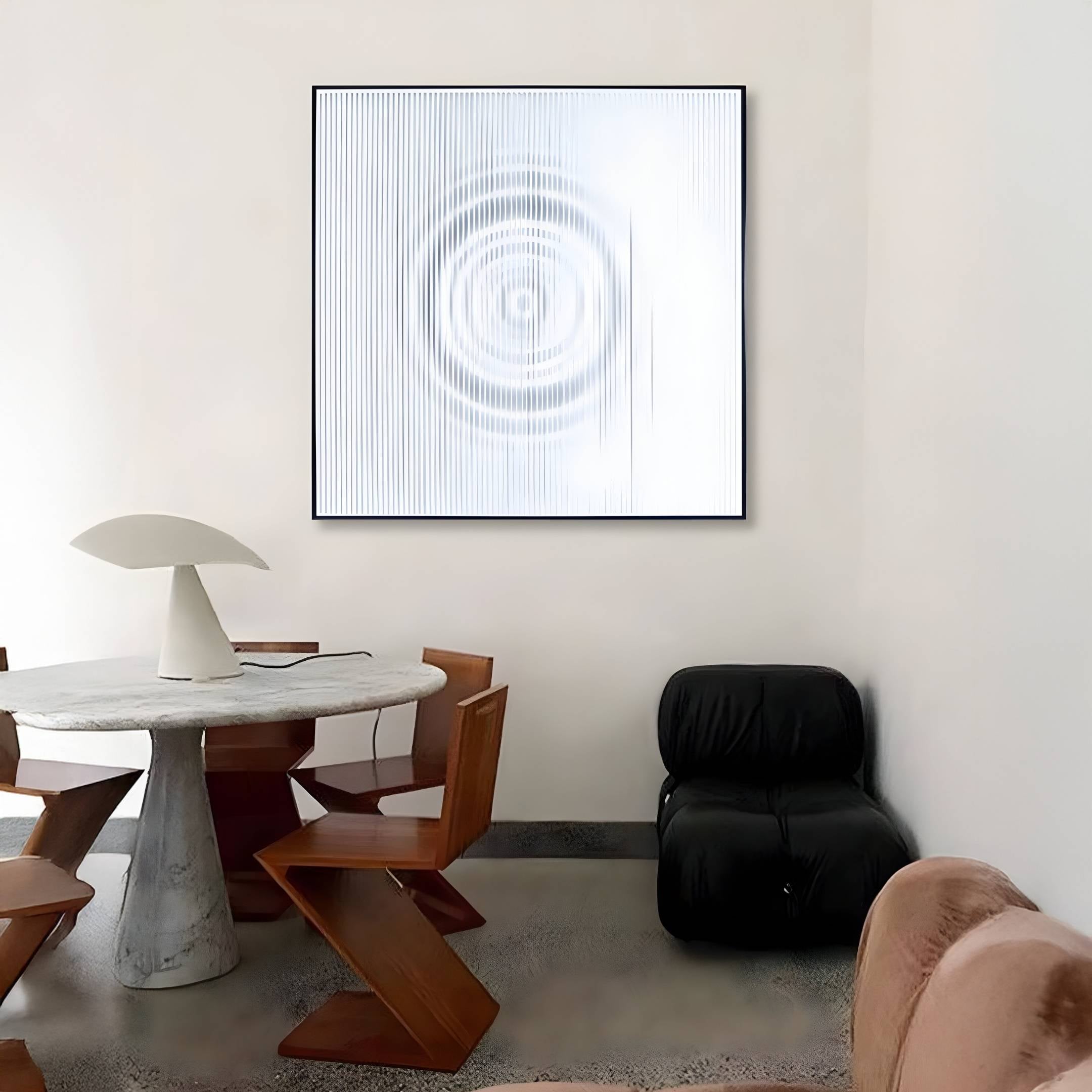 Cirvara Frosted Ripple White Acrylic 3D Wall Art