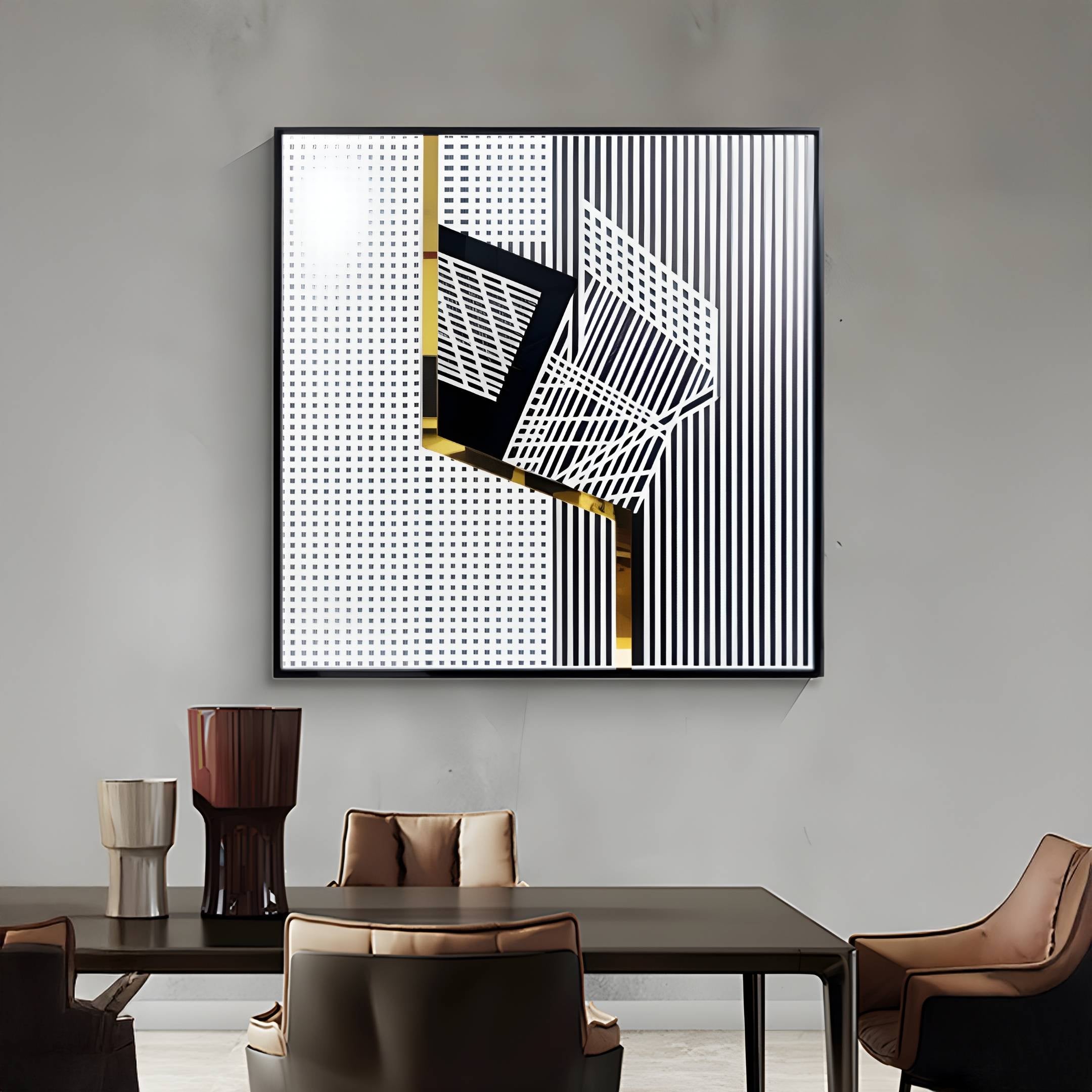 Gradata Black & Gold Geometric Acrylic 3D Wall Art