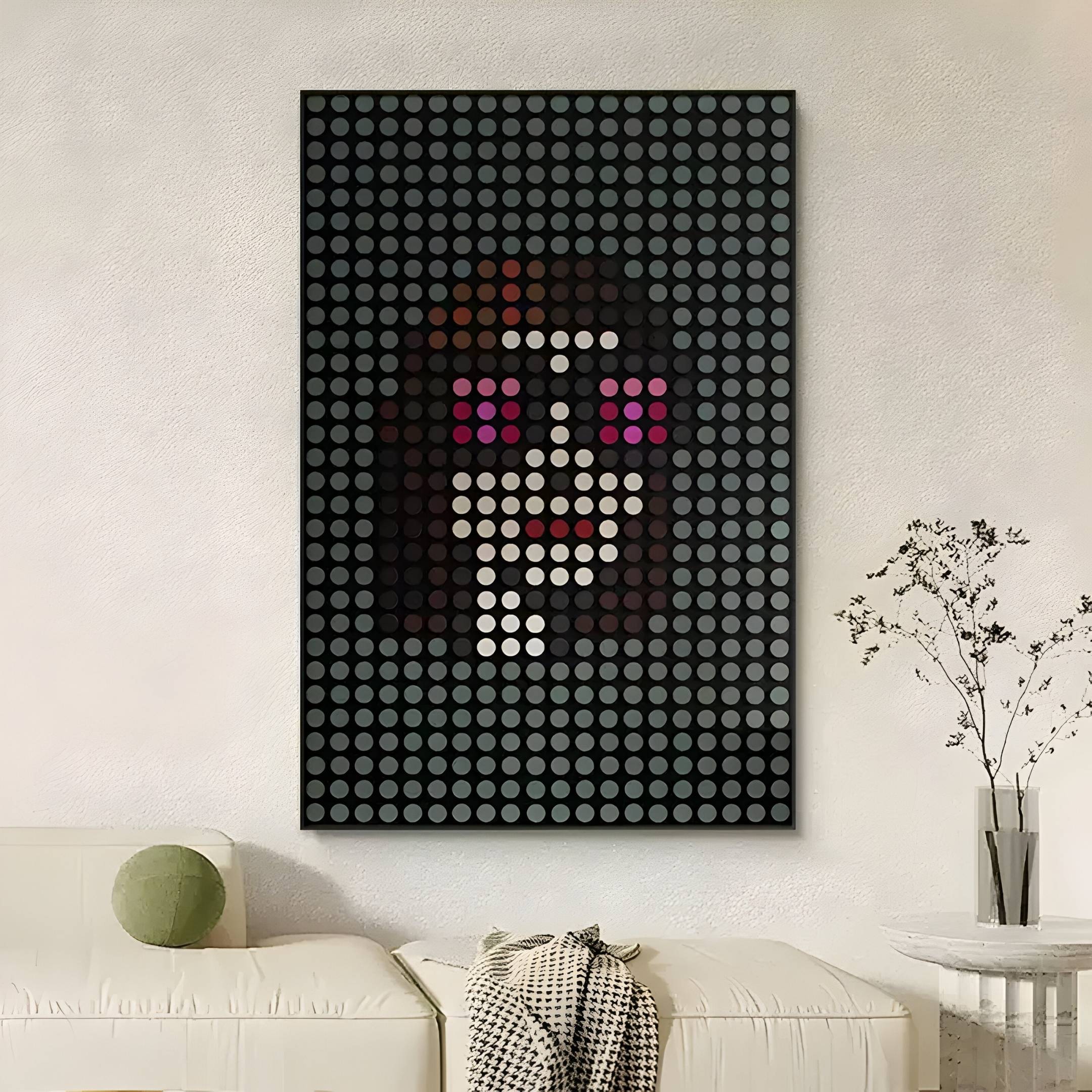 Pixelade Pink Lens Girl Acrylic Dot 3D Wall Art