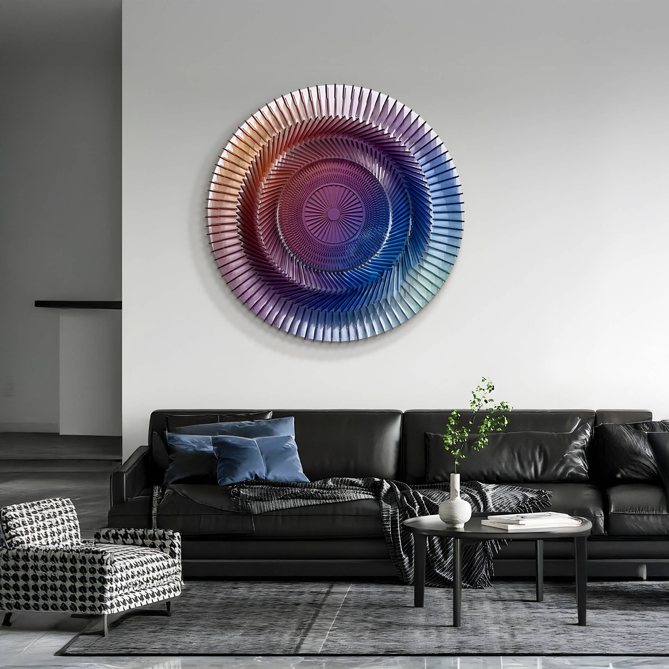 Vortara Twilight Spiral Gradient Acrylic 3D Wall Art