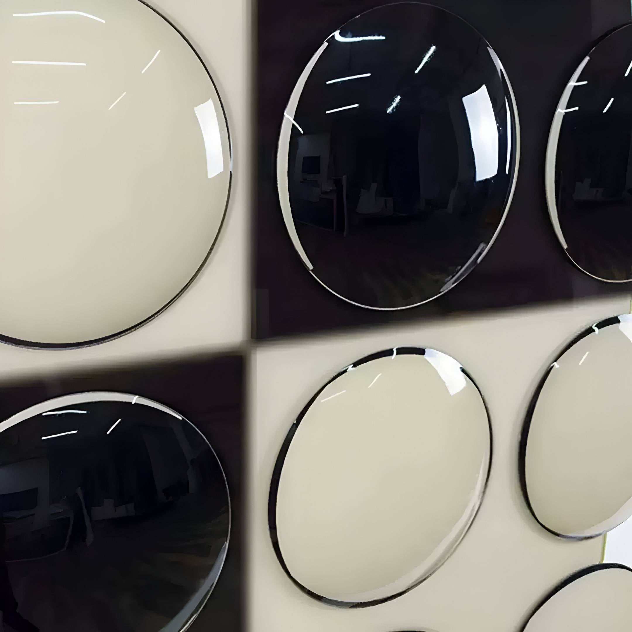 Poplux Grid Black & Cream Dome Acrylic 3D Wall Art