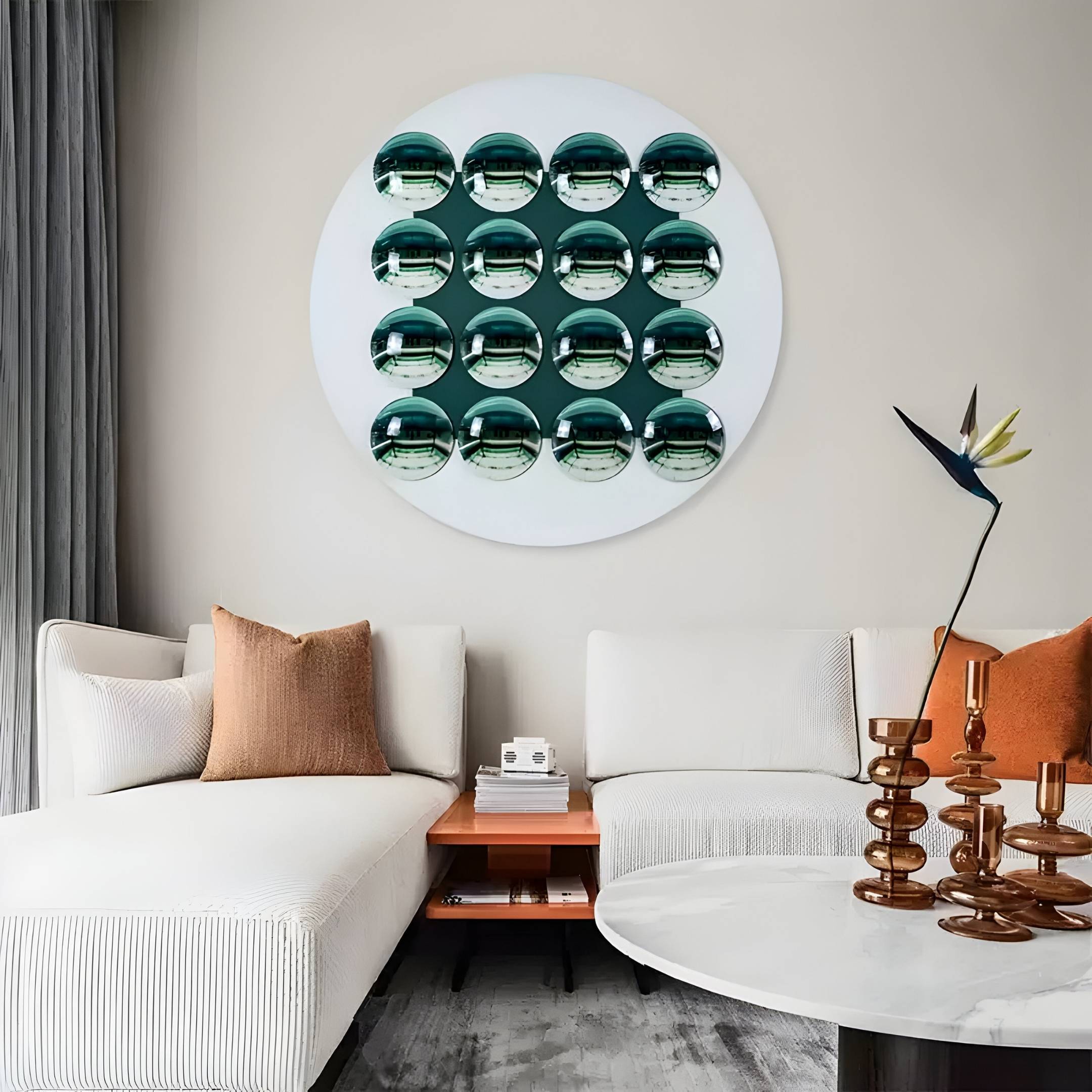 Orbivue Green Mirror Dome Acrylic 3D Wall Art