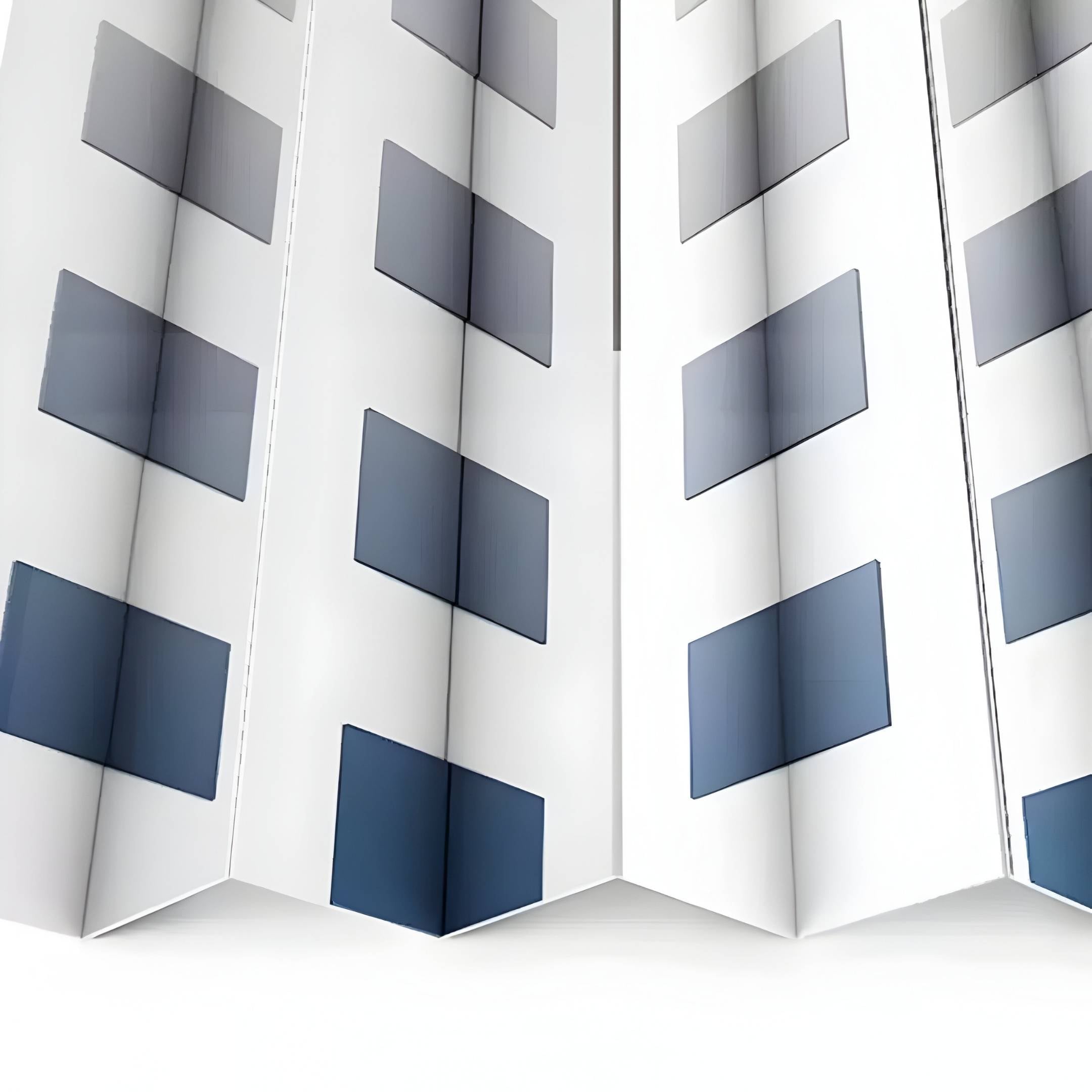 Gridure Grey & Blue Panel Acrylic 3D Wall Art