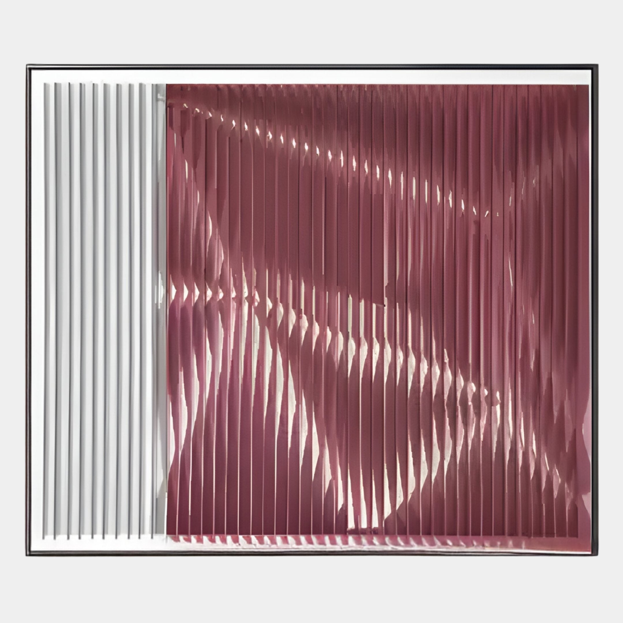 Vistara IV Crimson & White Crinkle Texture Acrylic 3D Wall Art