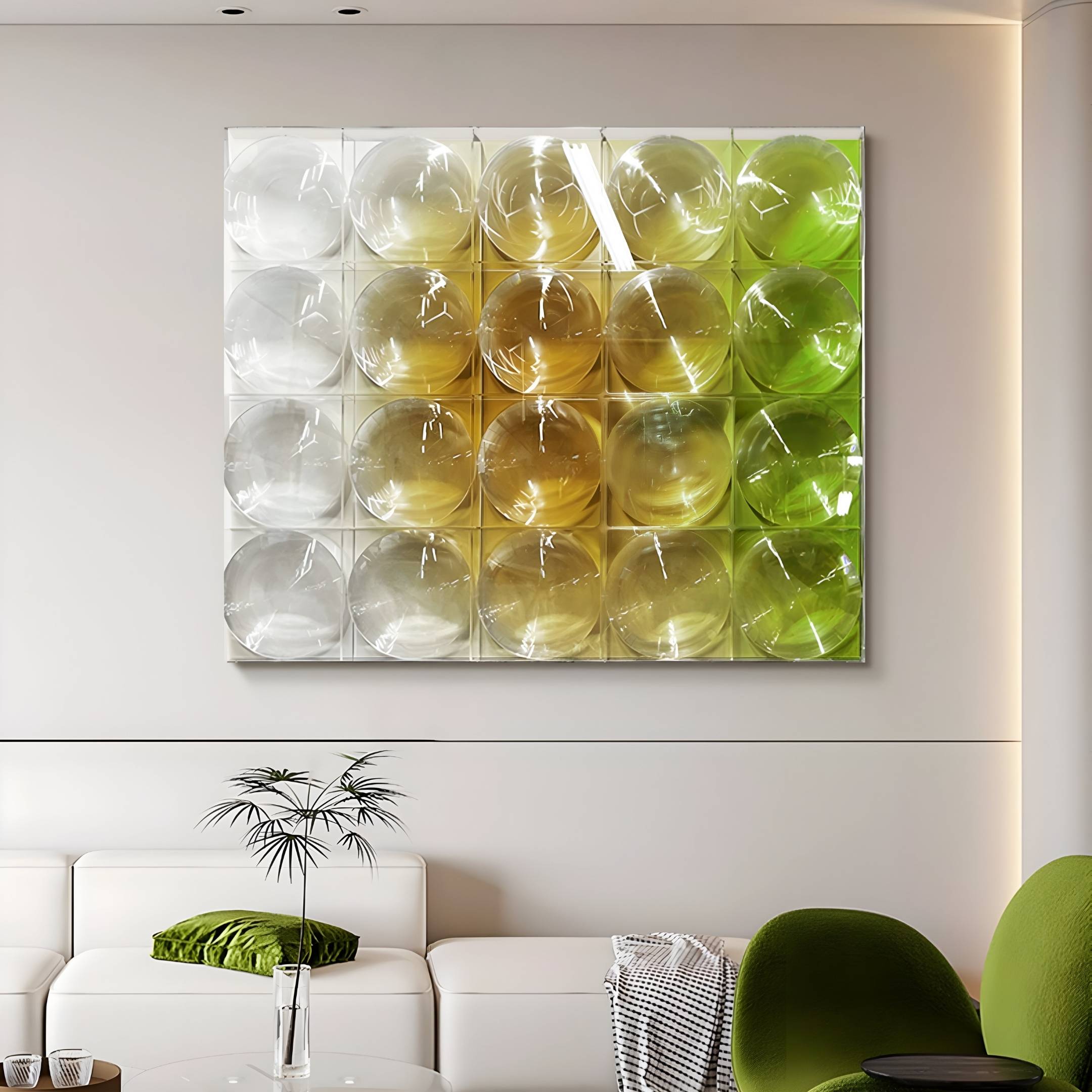 Dromara Lime Tint Gradient Acrylic 3D Wall Art