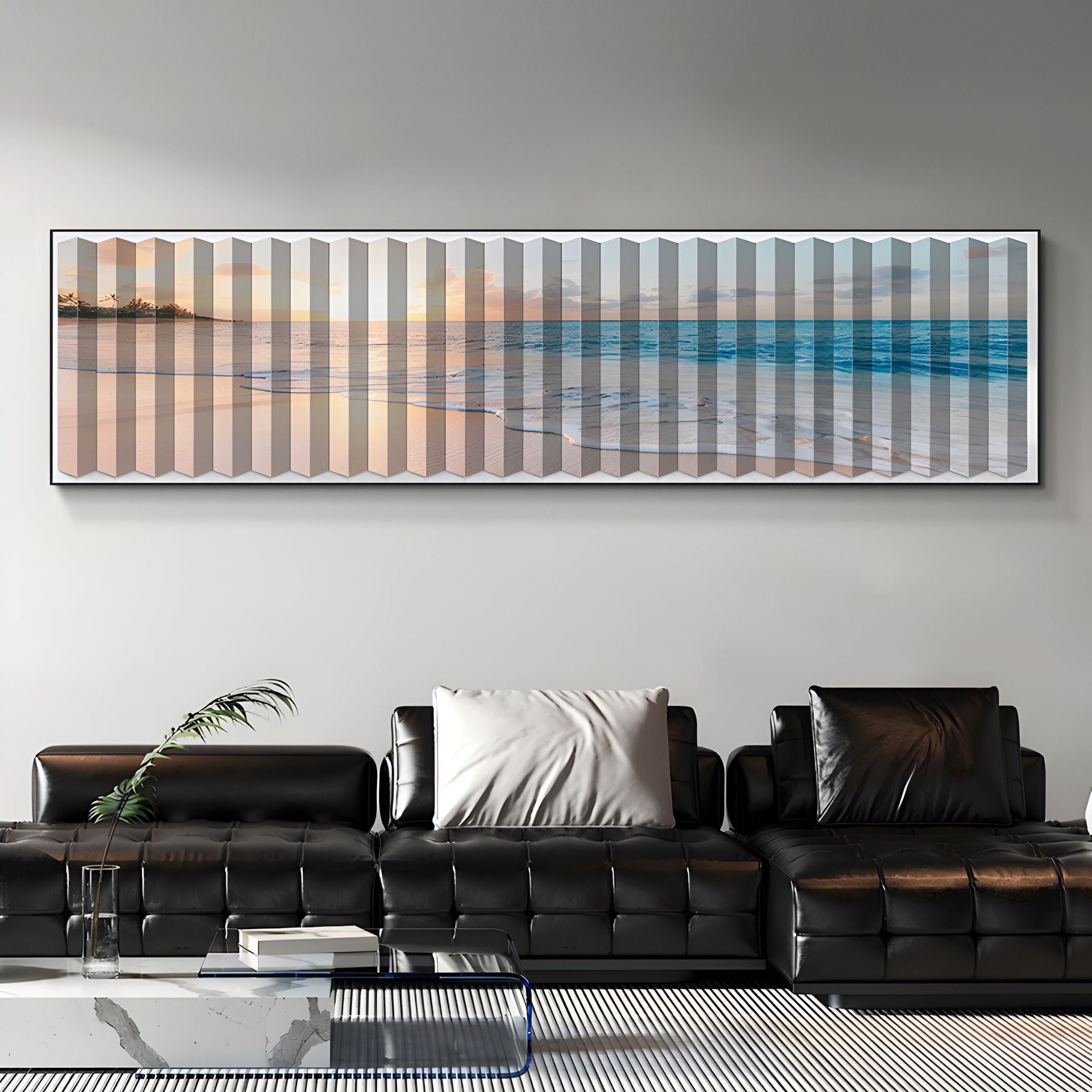 Foldscape Sunset Shoreline Acrylic 3D Wall Art