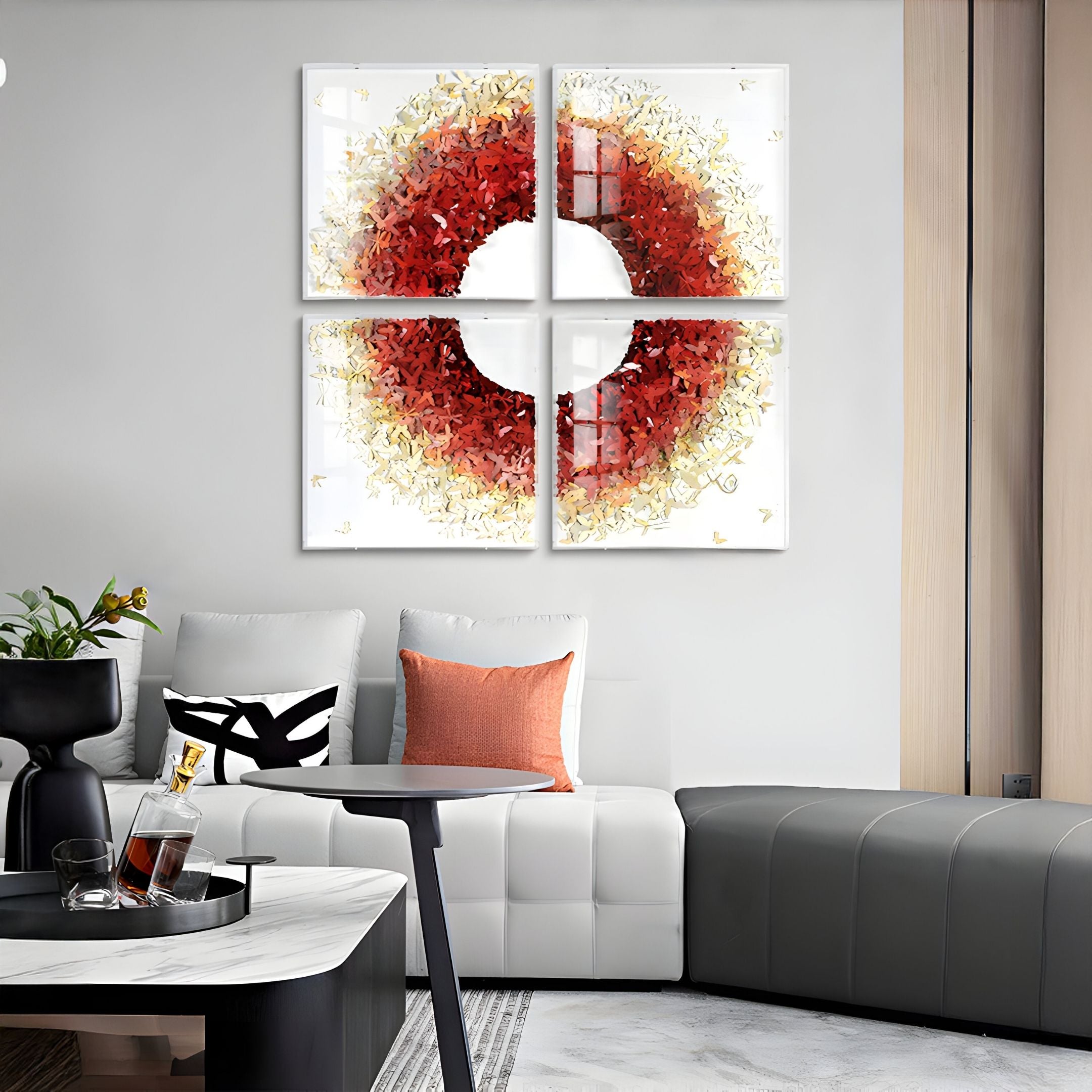 Volara Flame Ring Paper & Acrylic 3D Wall Art