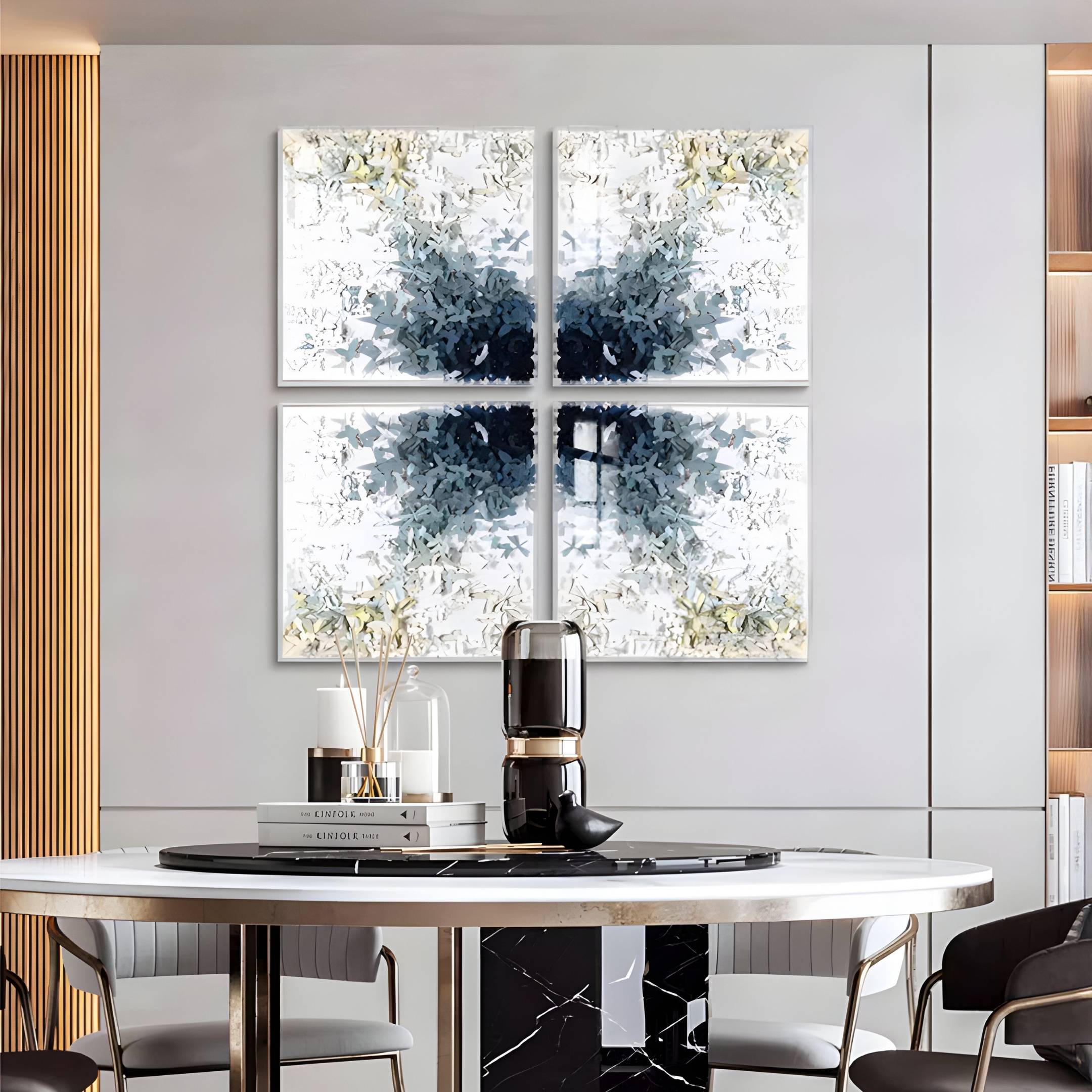 Volara Indigo Bloom Paper & Acrylic 3D Wall Art