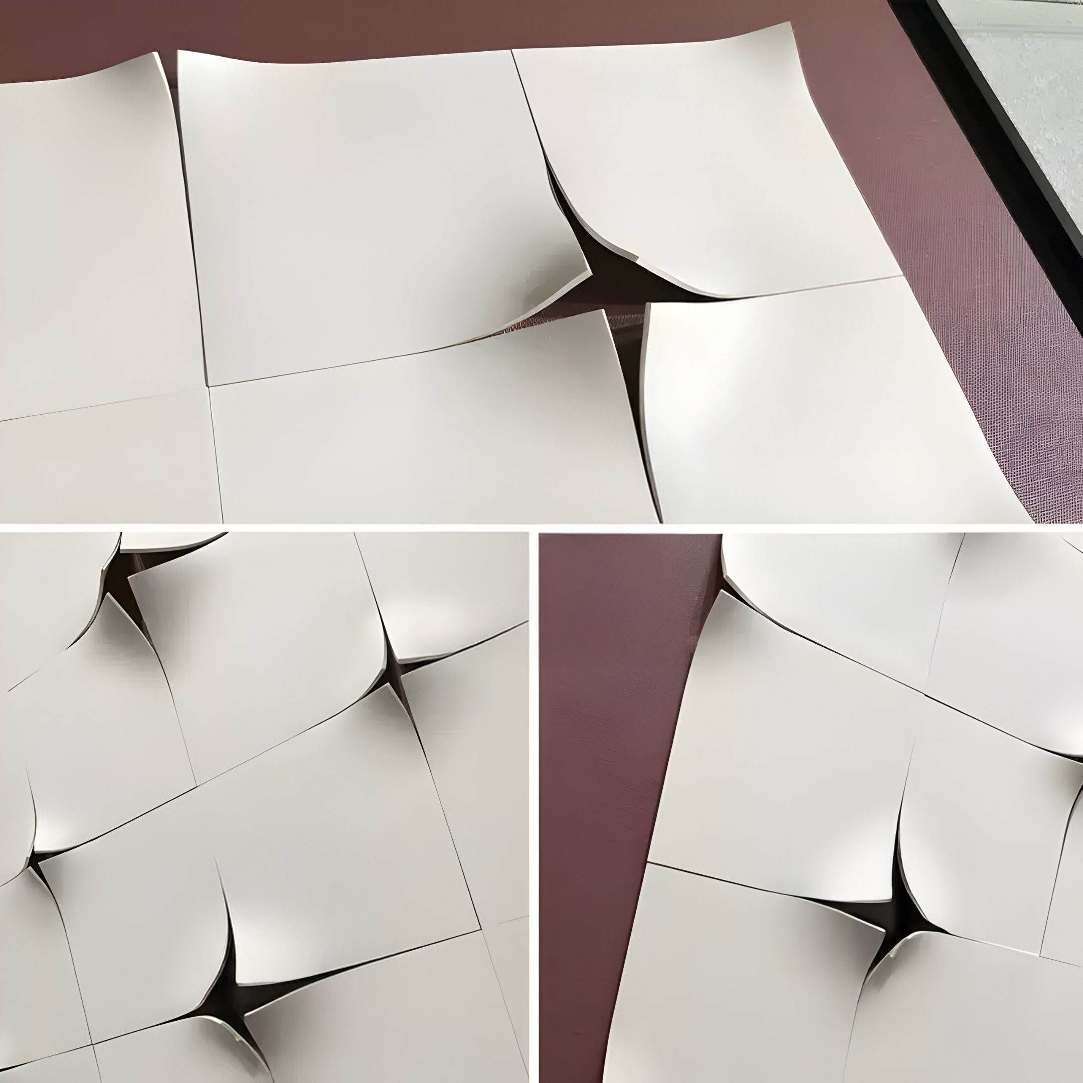 Stellure Rose Mauve & White Folded Acrylic 3D Wall Art