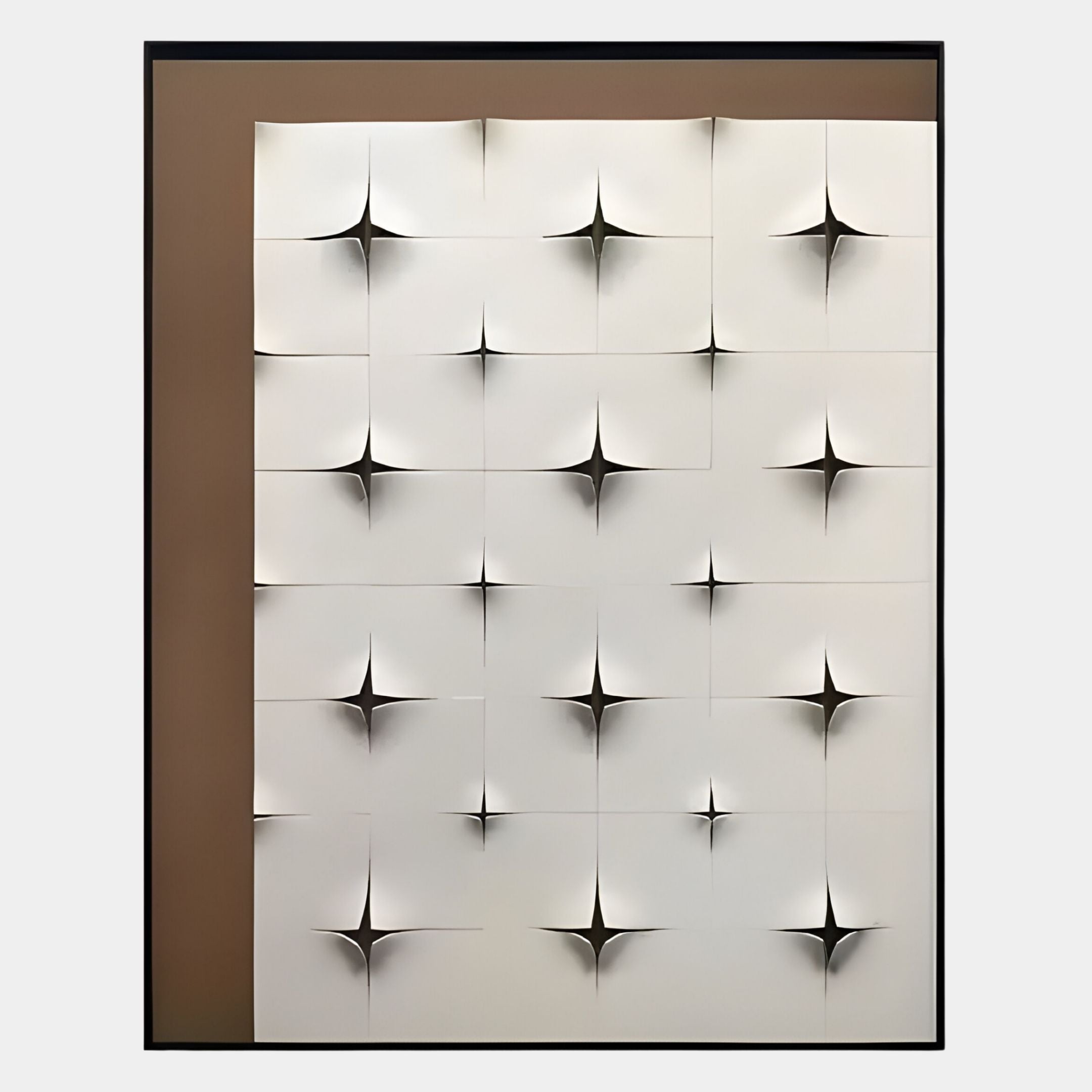Stellure Taupe Brown & White Folded Acrylic 3D Wall Art