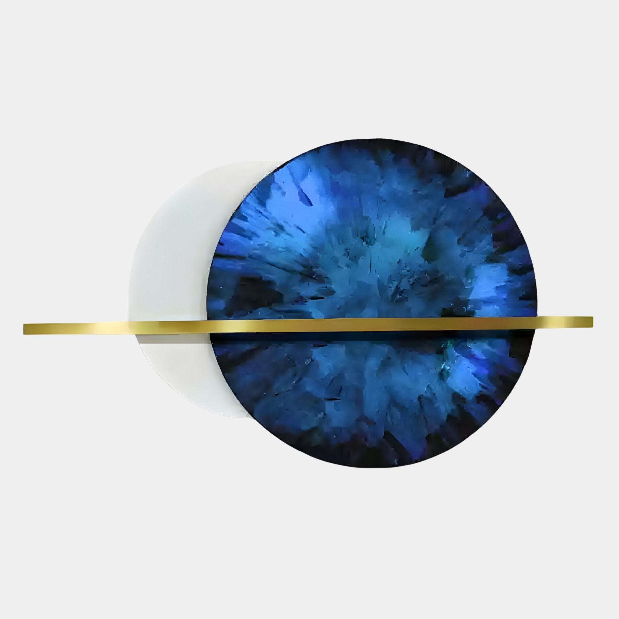Caldris Cobalt Blue I Crystal Porcelain & Gold Strip 3D Wall Art