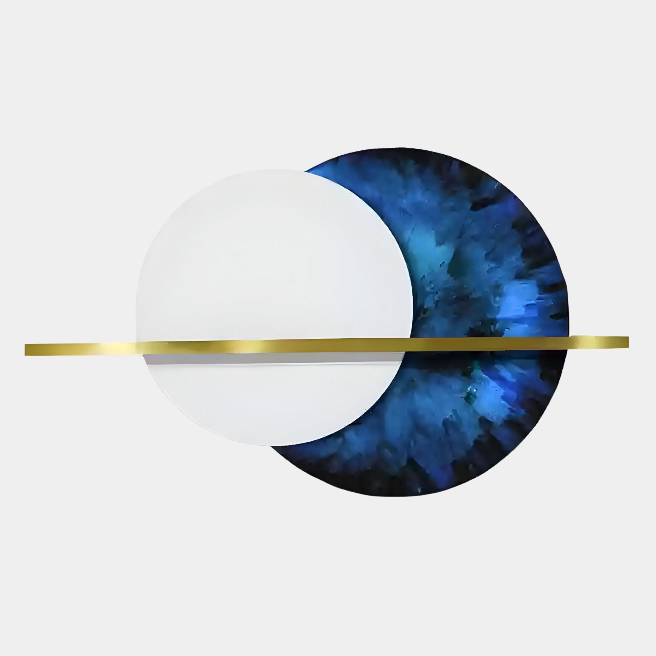 Caldris Cobalt Blue II Crystal Porcelain & Gold Strip 3D Wall Art