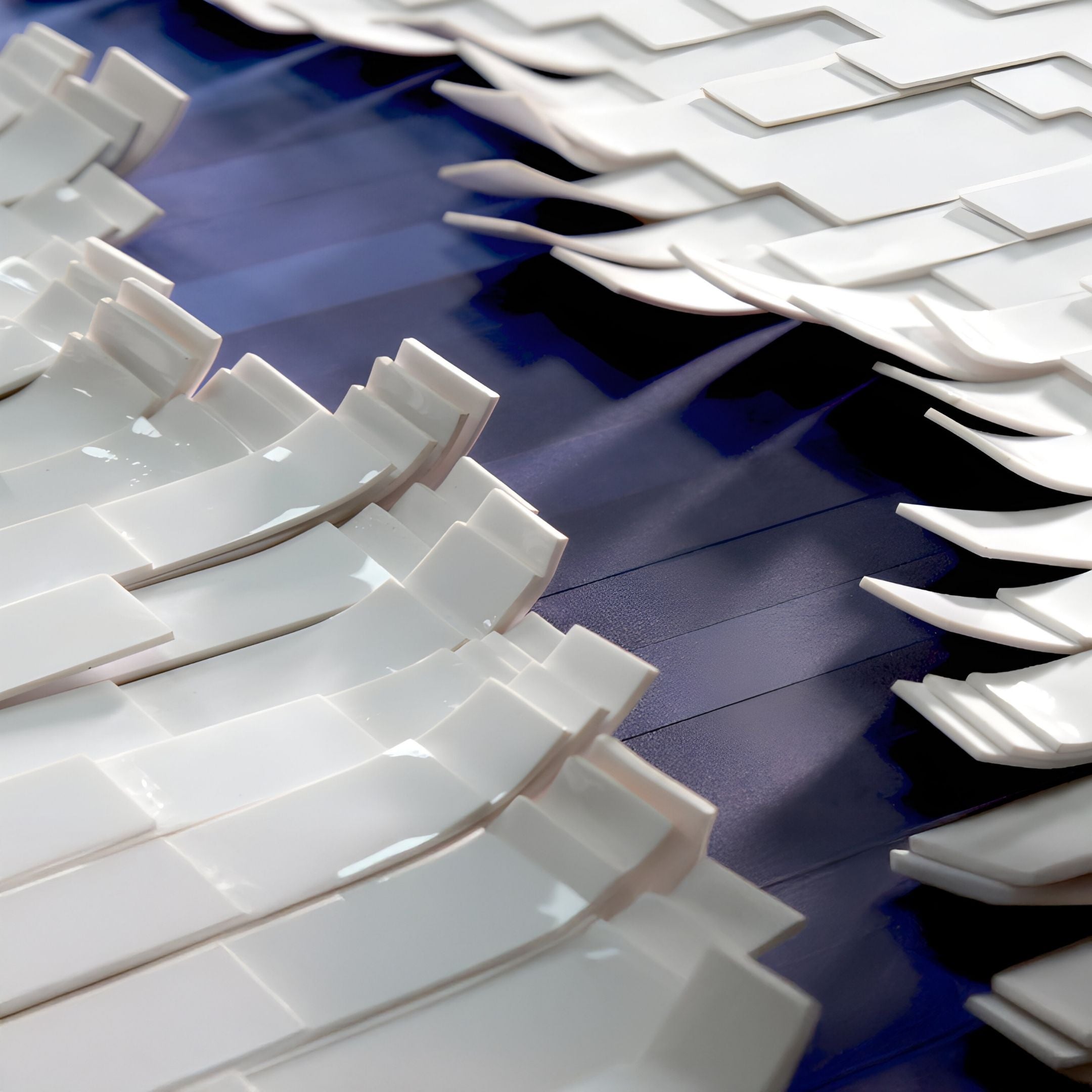 Tressala Indigo Wave Layered Acrylic Square 3D Wall Art