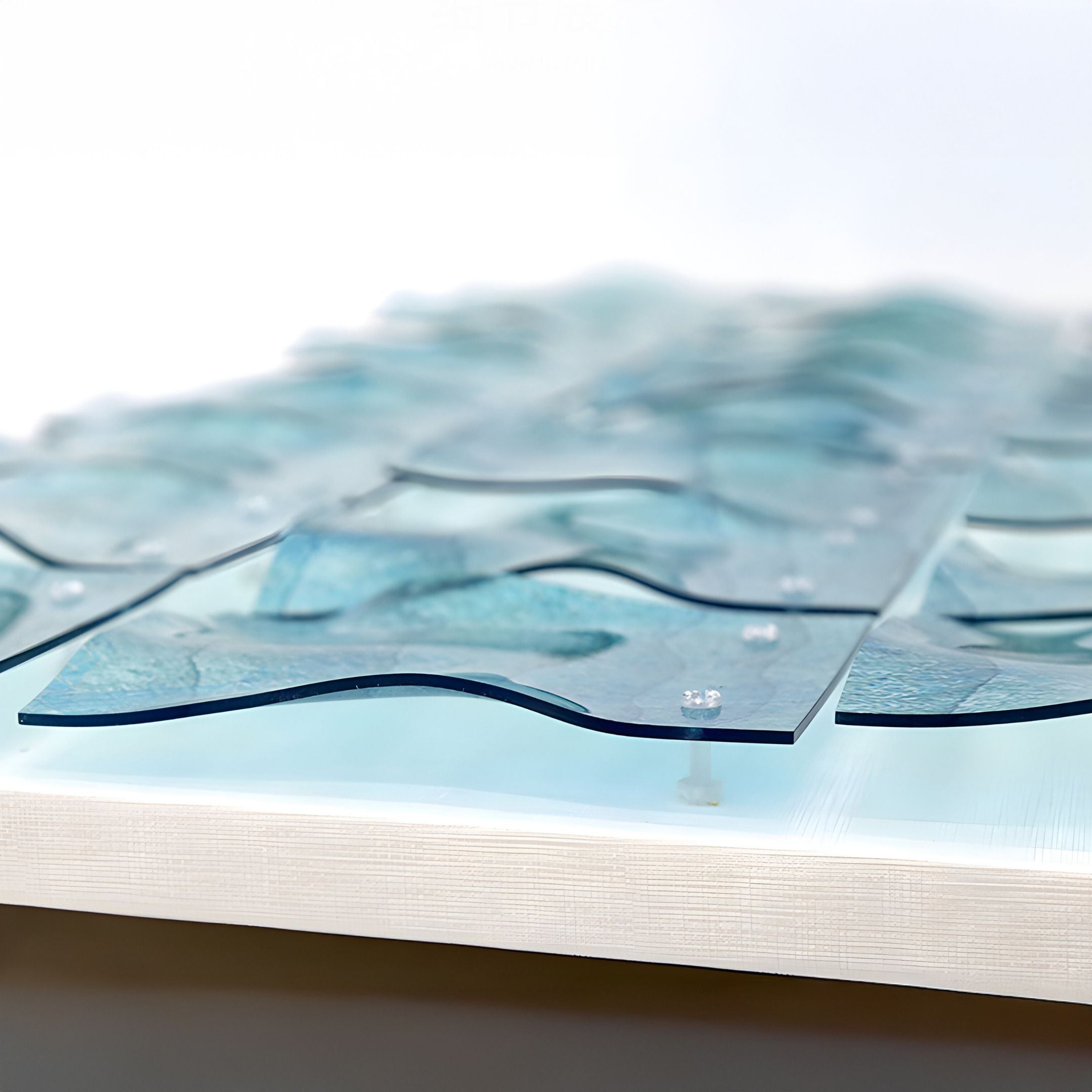Clarique Aqua Vista Grid Acrylic 3D Wall Art