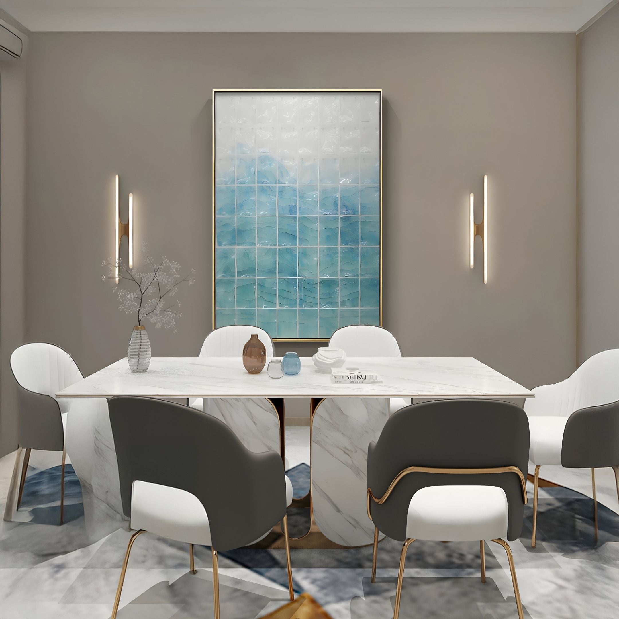 Clarique Aqua Vista Grid Acrylic 3D Wall Art