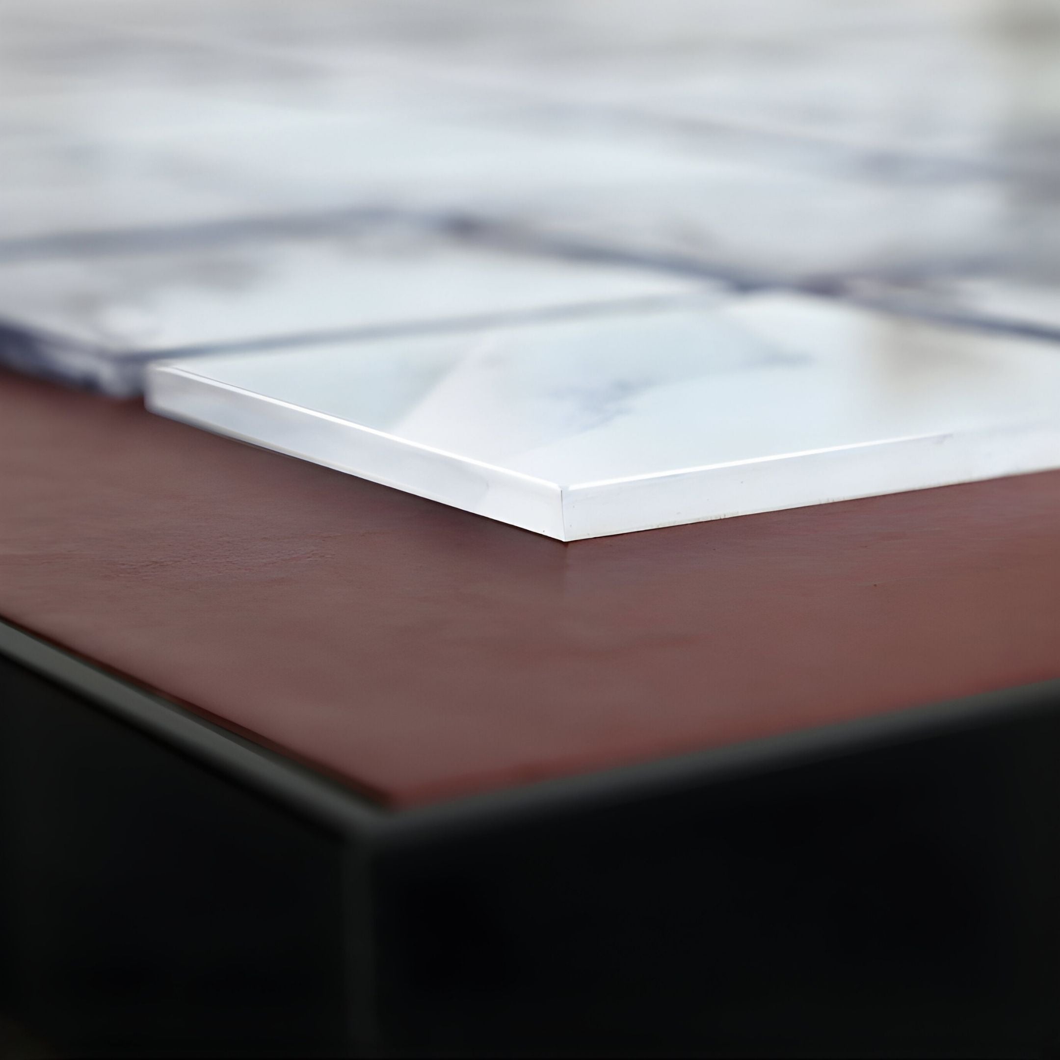 Kanshiro Burgundy Panelled Landscape Acrylic 3D Wall Art