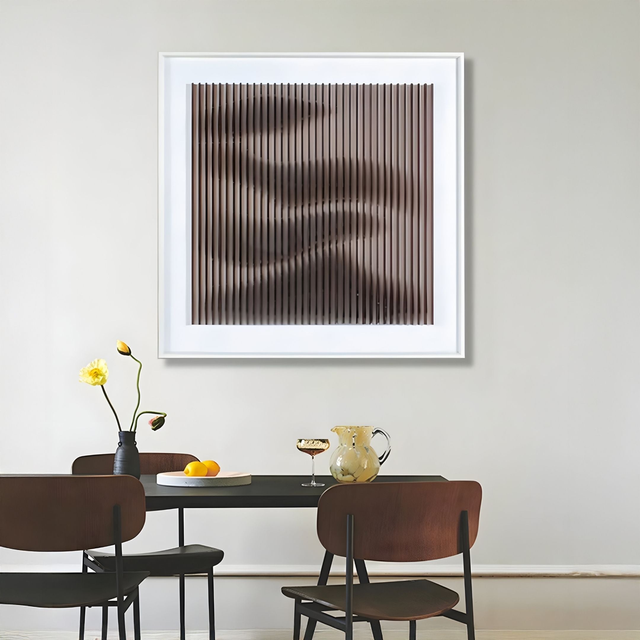 Linscend Brown Ripple Slatted Acrylic 3D Wall Art