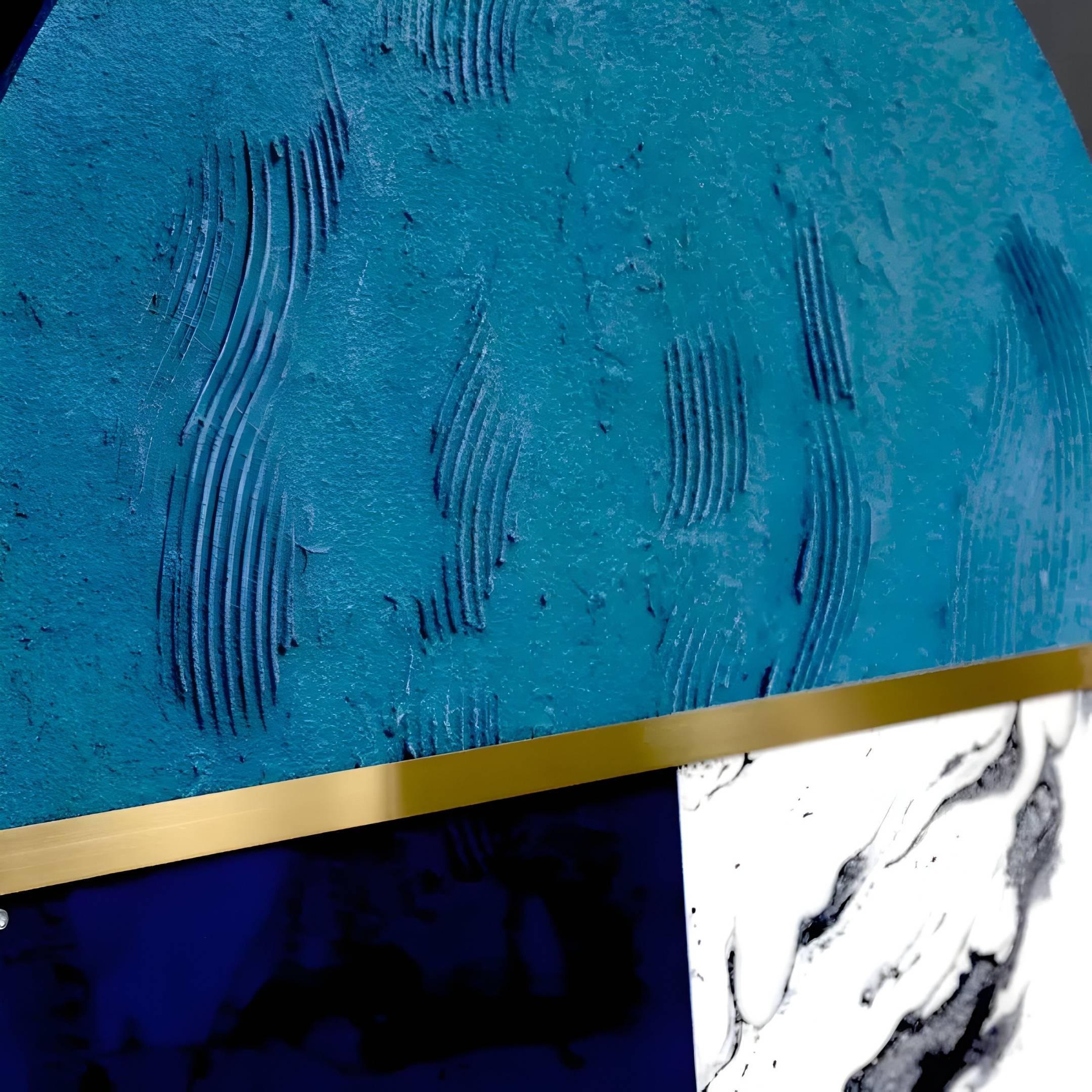 Meridra Blue & Marble Segment Circular 3D Wall Art
