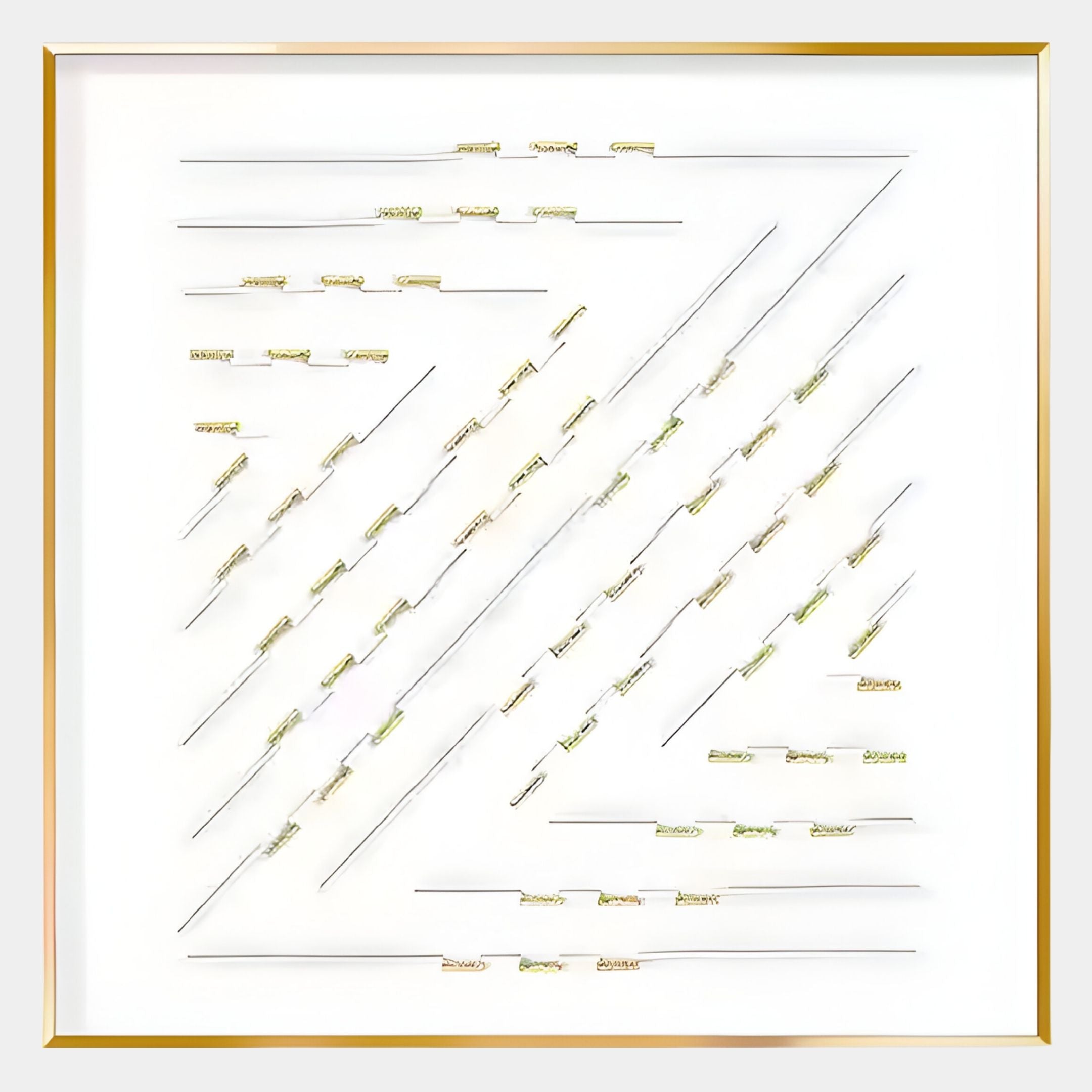 Linquora Diagonal Pattern Gold Foil Acrylic 3D Wall Art