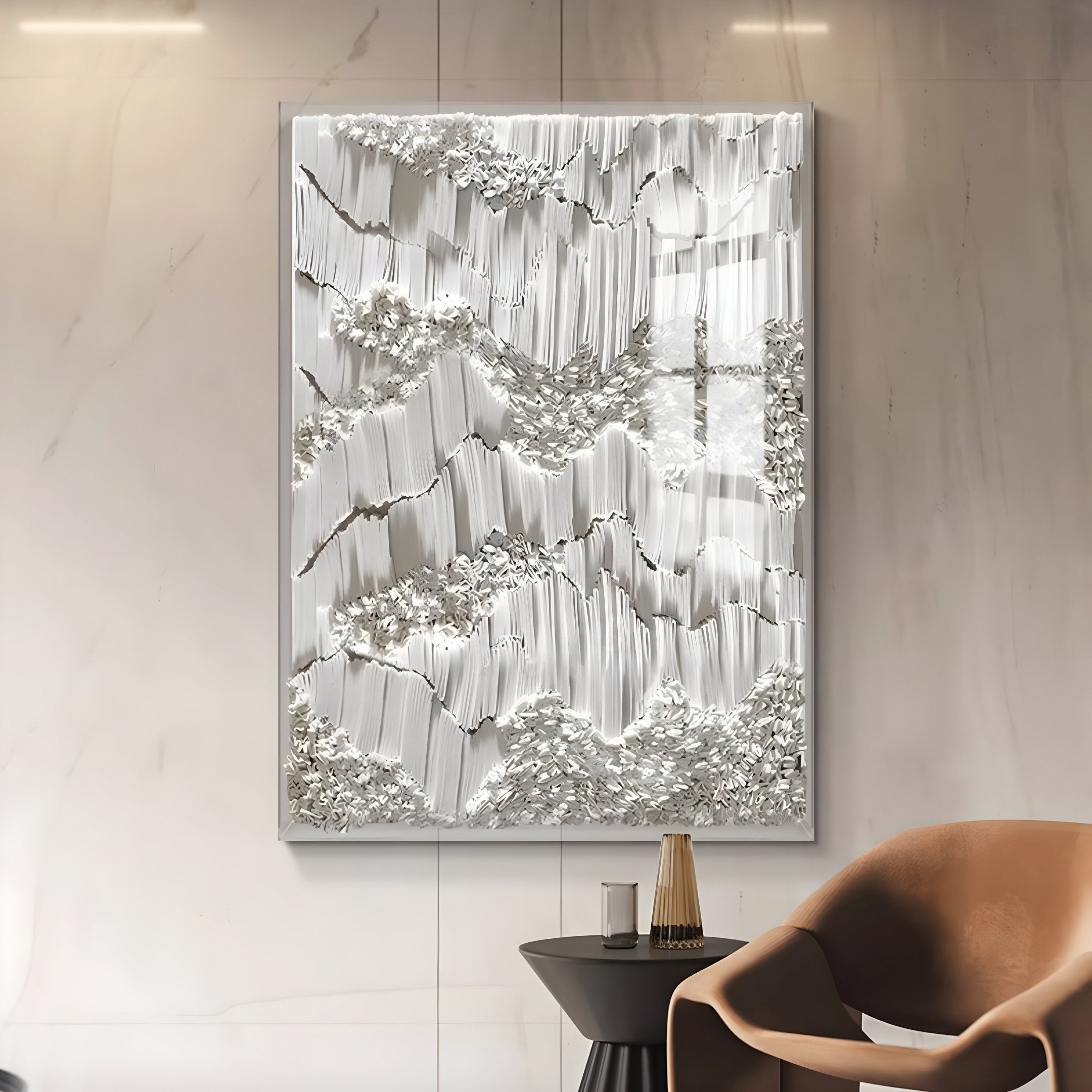 Tessara Ivory Ridge Contour Felt 3D Wall Art