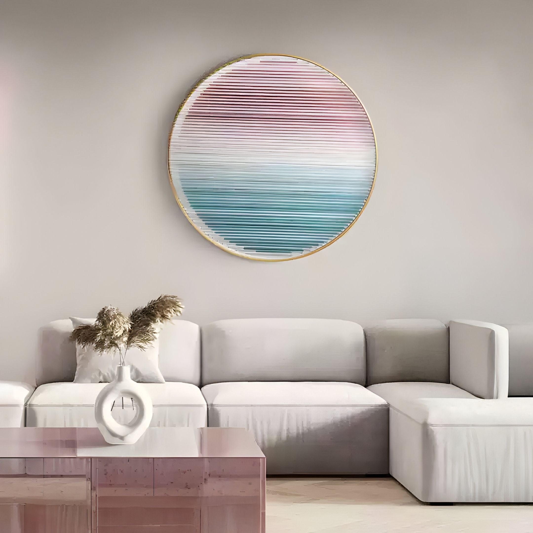 Orbiven Rose & Aqua Gradient Acrylic 3D Wall Art