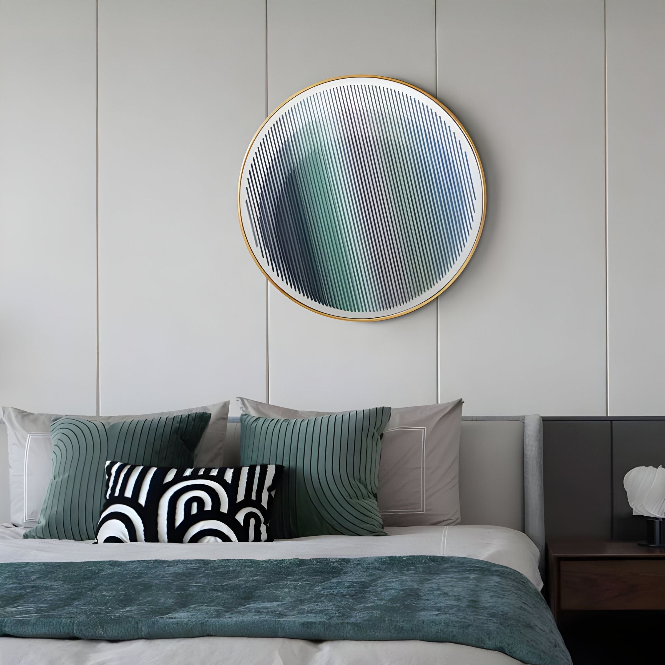 Orbiven Monochrome & Teal Gradient Acrylic 3D Wall Art