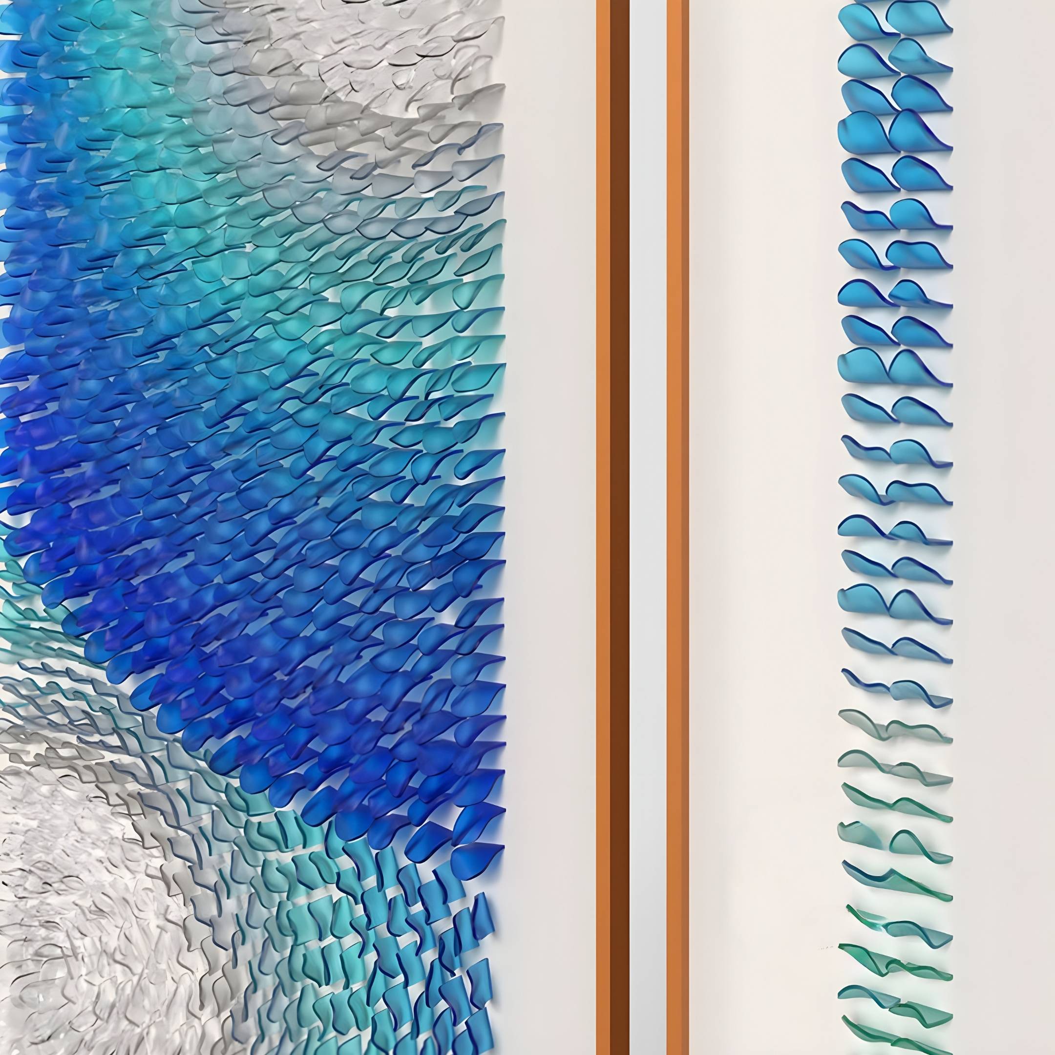 Virelium 3-Set Azure Gradient Double Ring I Acrylic 3D Wall Art