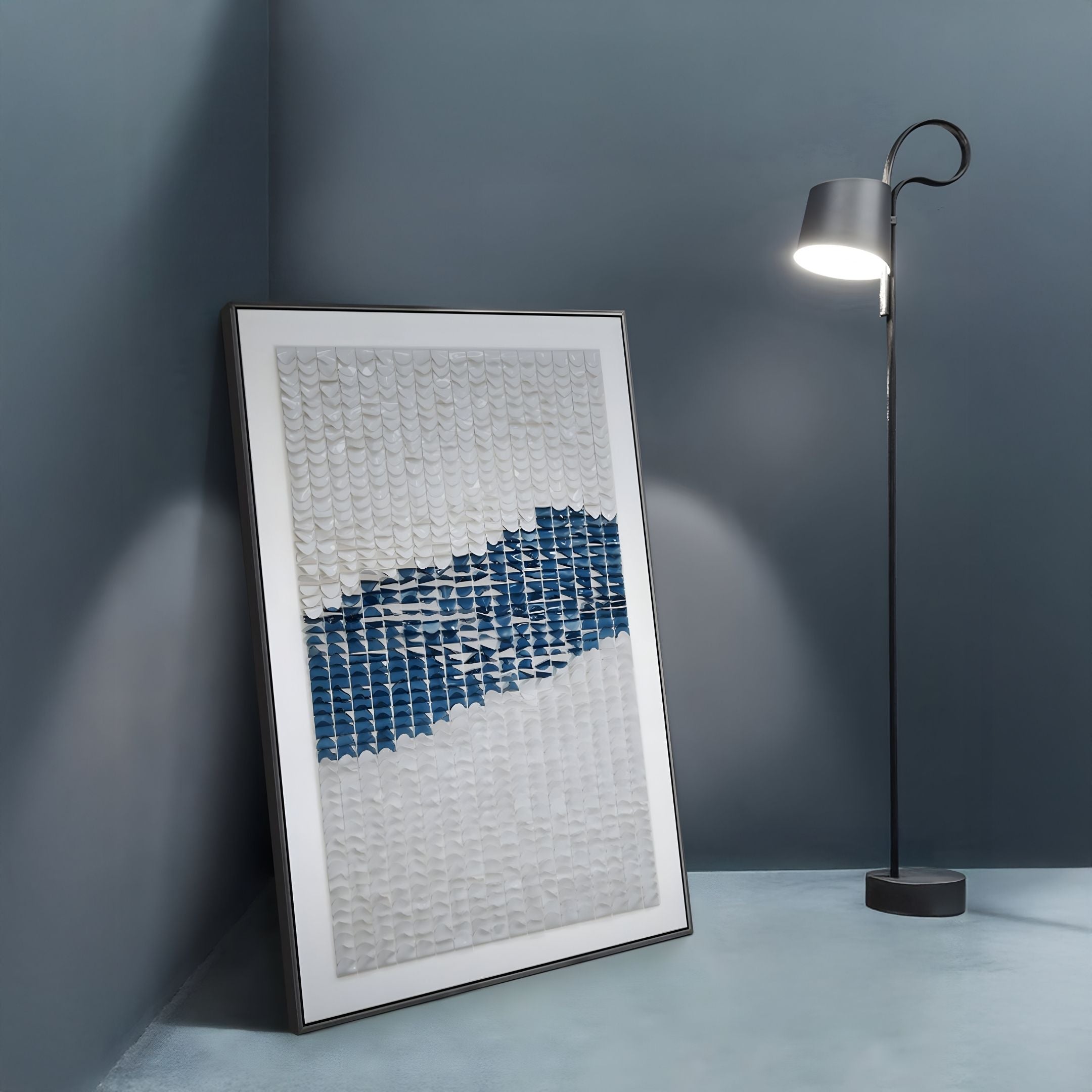 Fractura Deep Indigo Vertical 3D Acrylic Wall Art