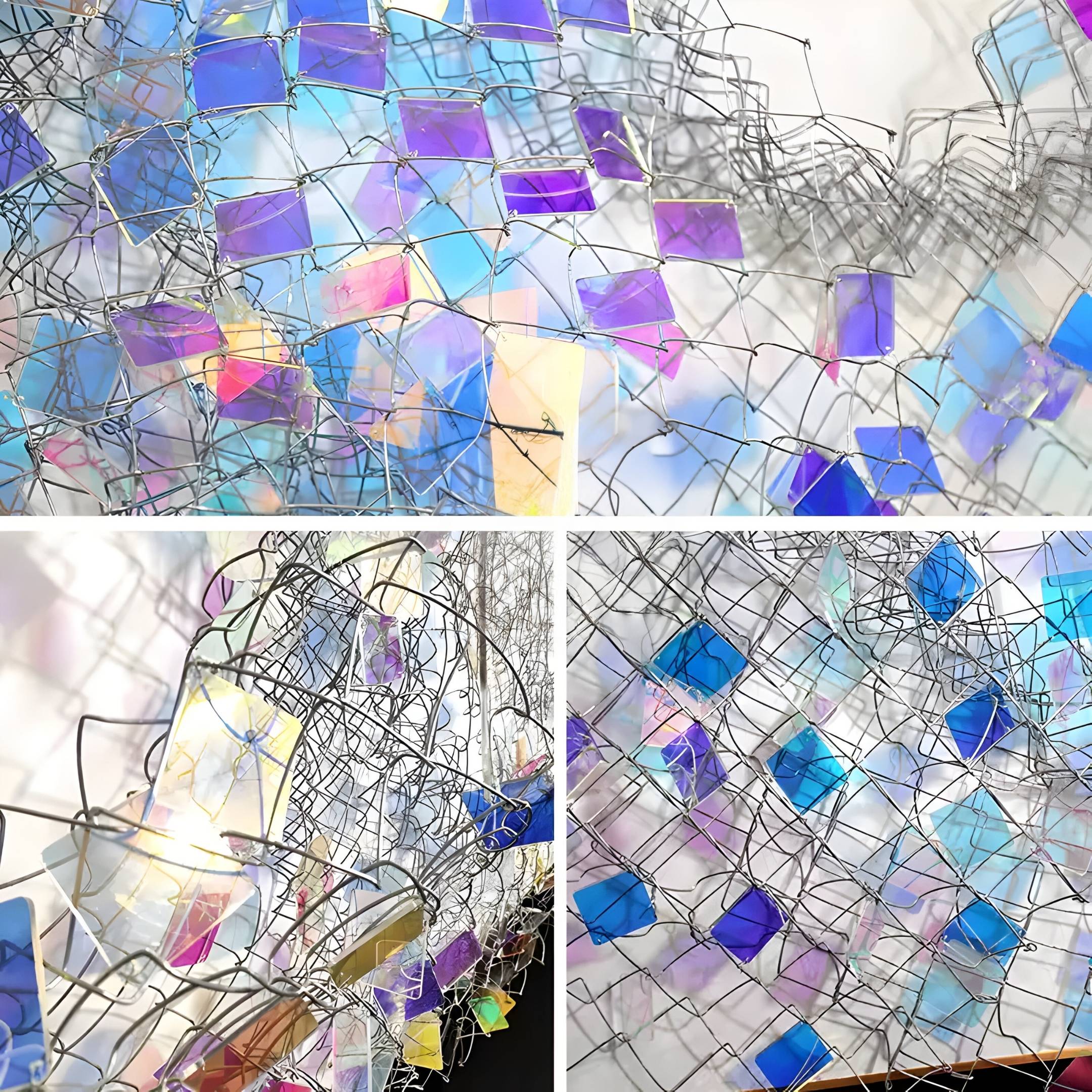 Prismara Azure Wave Iridescent Mesh 3D Acrylic Wall Art